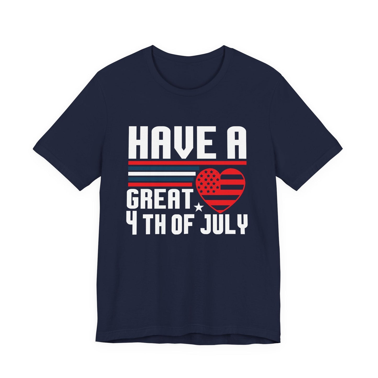 4th of July American Flag Graphic Unisex Cotton T-Shirt 020