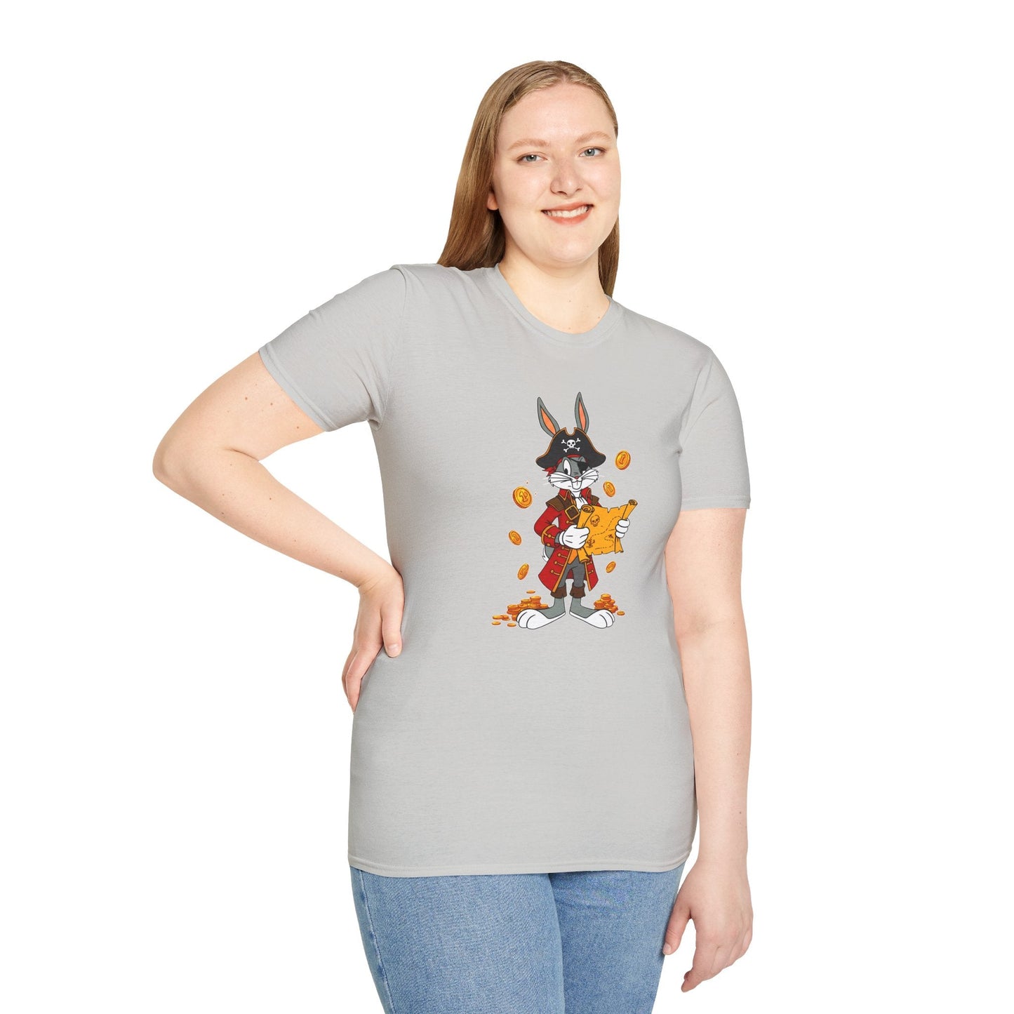 Bugs Bunny Cartoon T Shirt Unisex Gildan Softstyle 64000 Tee With Animated Artwork