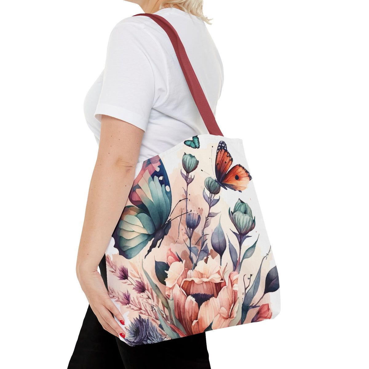 Bolsa con estampado de mariposas 