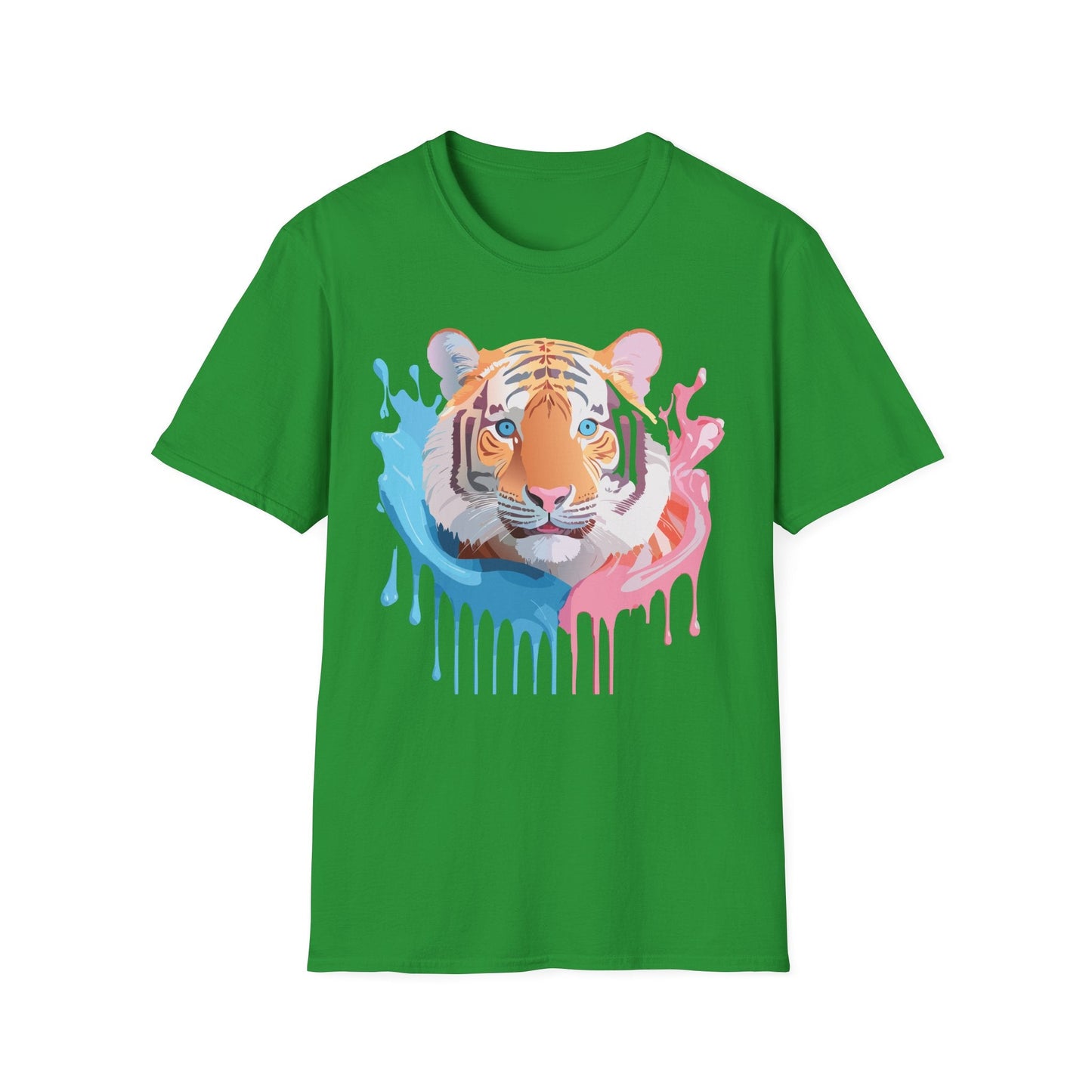 Tiger Shirt Unisex Animal Print Tee Gildan Softstyle 64000 Cotton