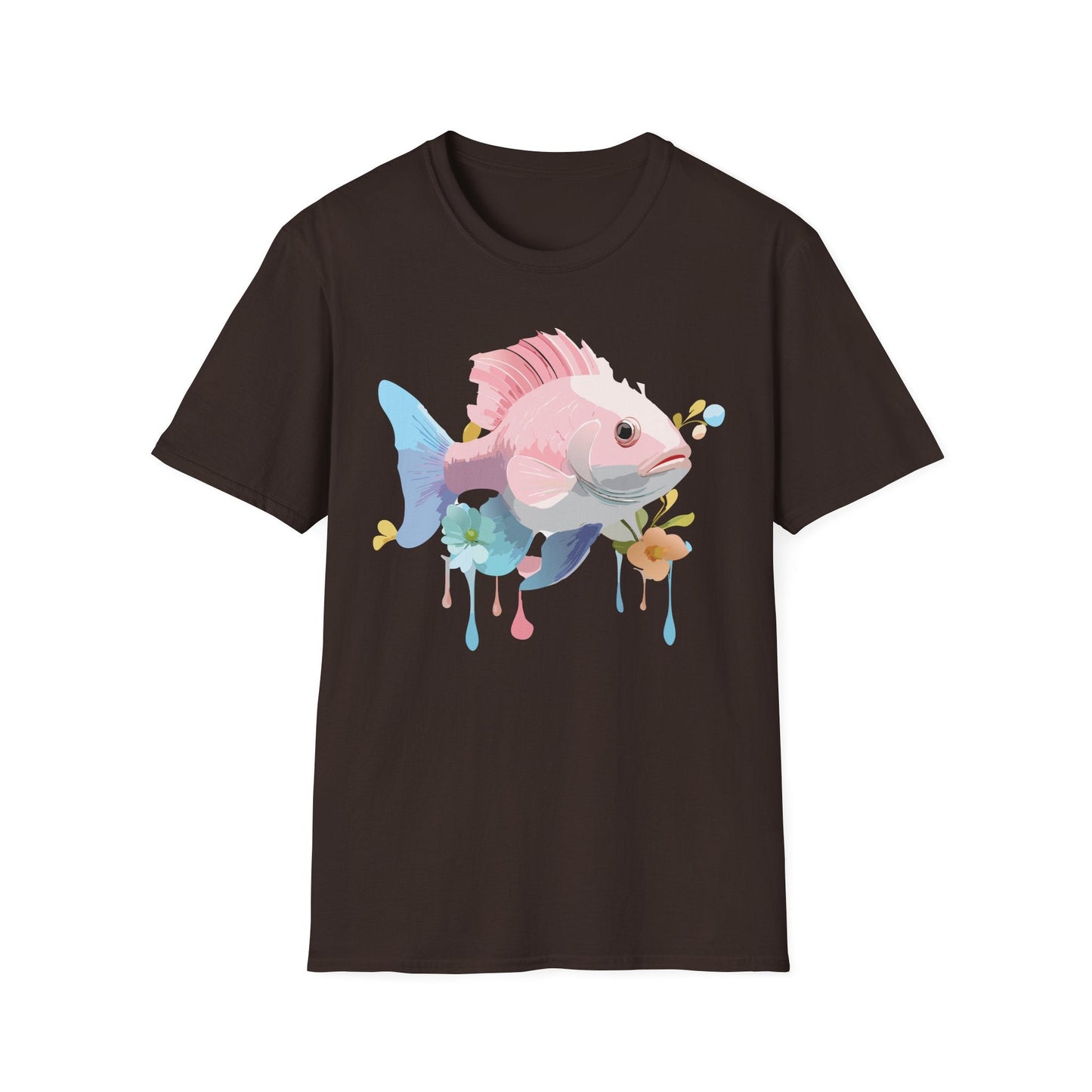 Fish Art Design Shirt Unisex Graphic Tee With Fish Illustration Gildan Softstyle 64000