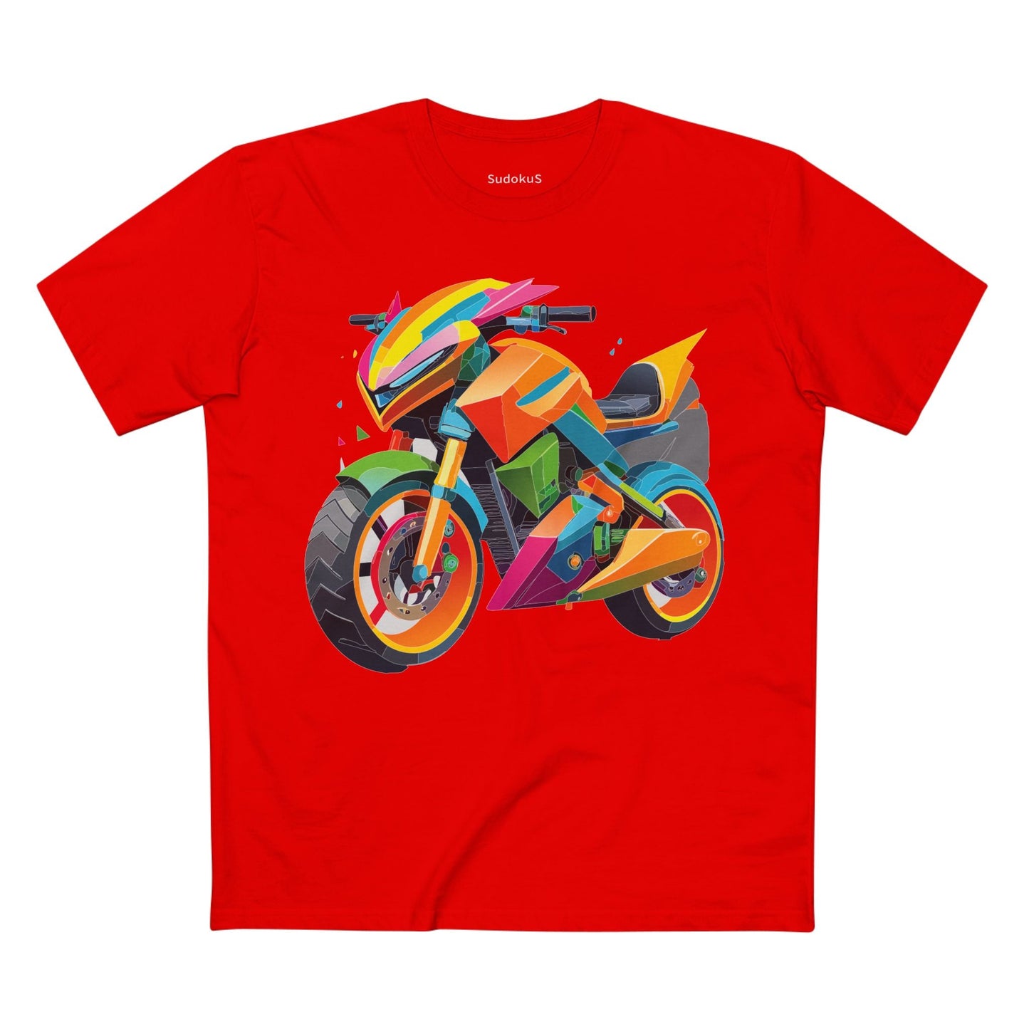 Moto Bike Graphic Unisex 100 Cotton Staple Tee 7