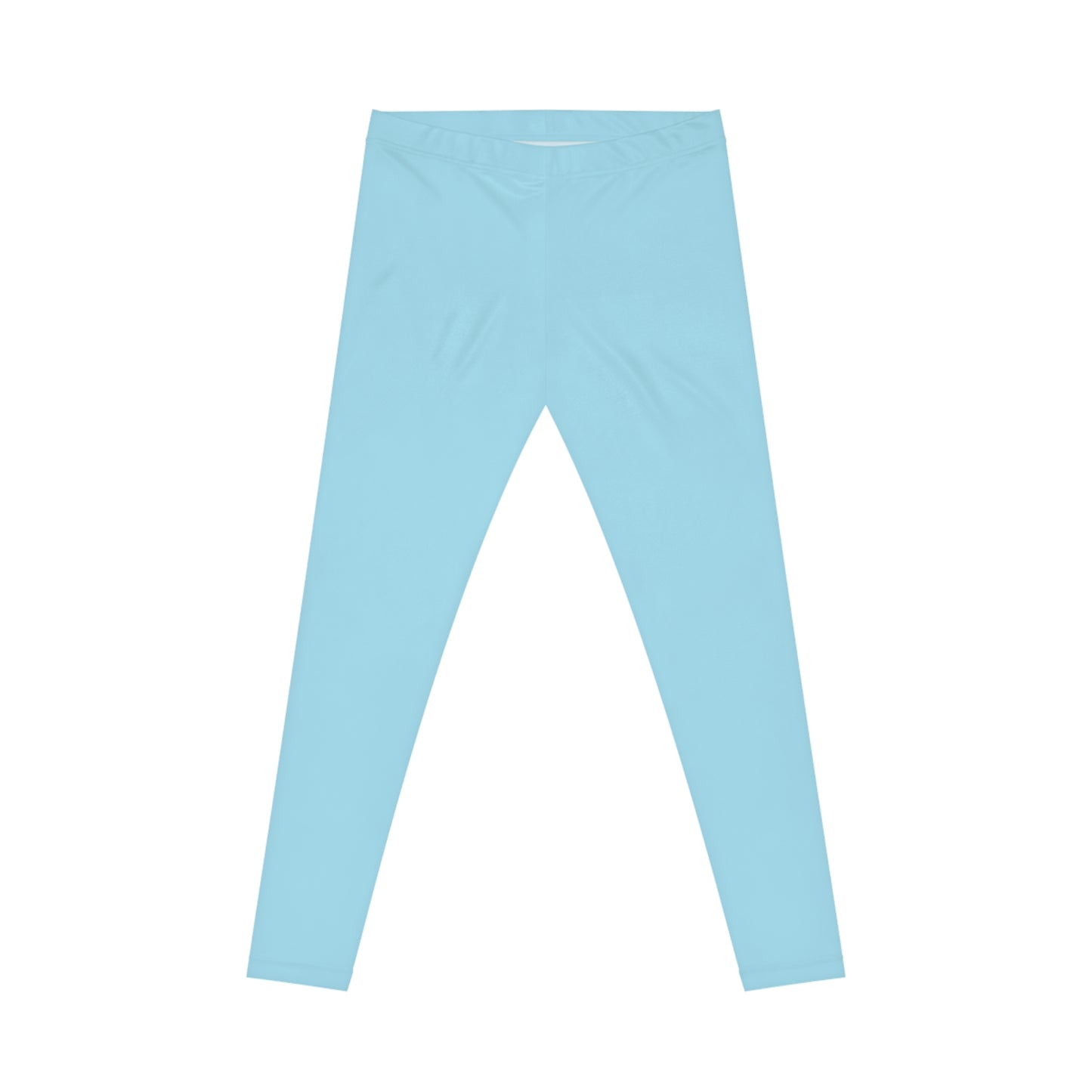 Frosted Blue Color Women's Poly-Span Casual Leggings XS-2XL