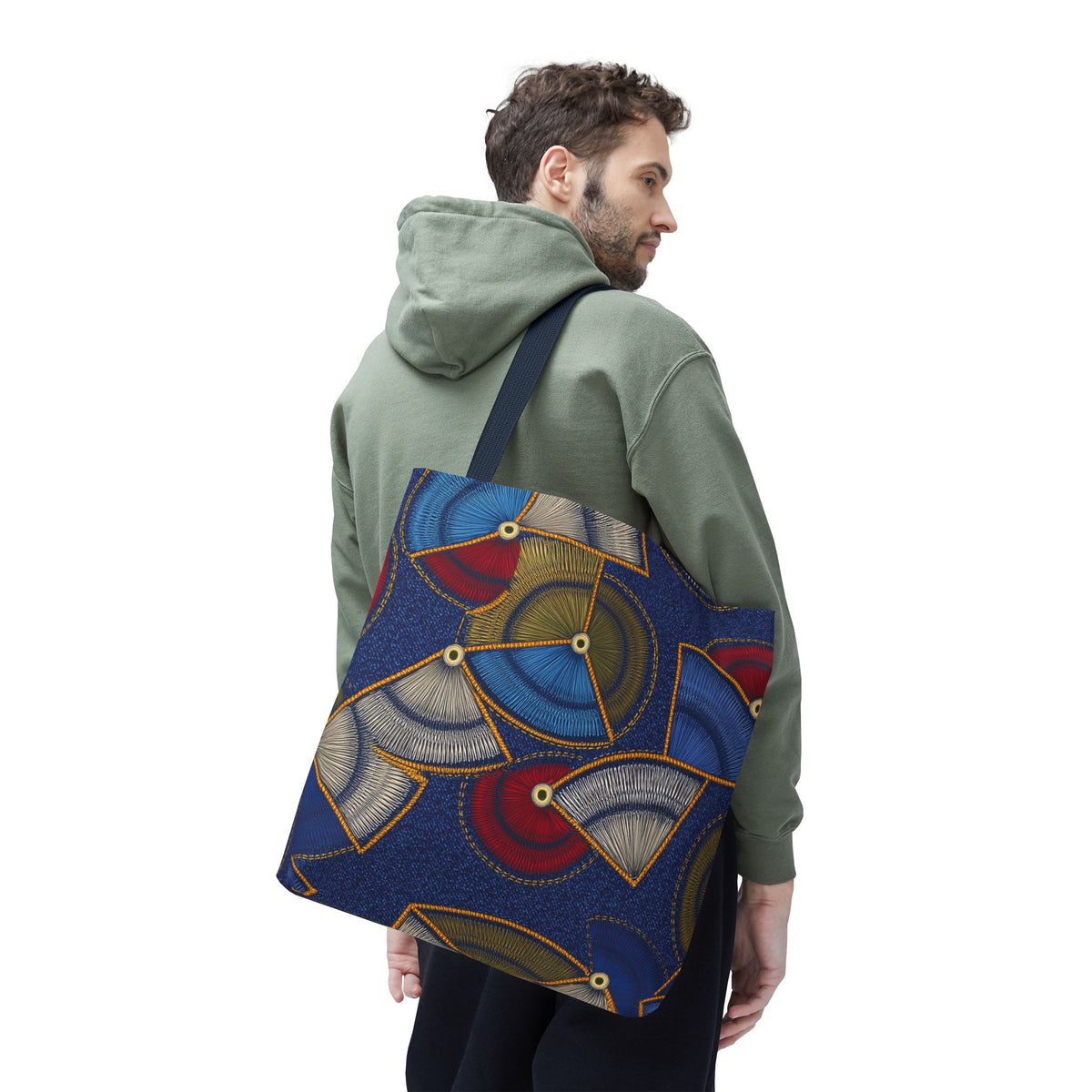Denim Fabric Imitation Print Unisex Canvas Bag Poly Spun 3 Sizes Tote Bag 142
