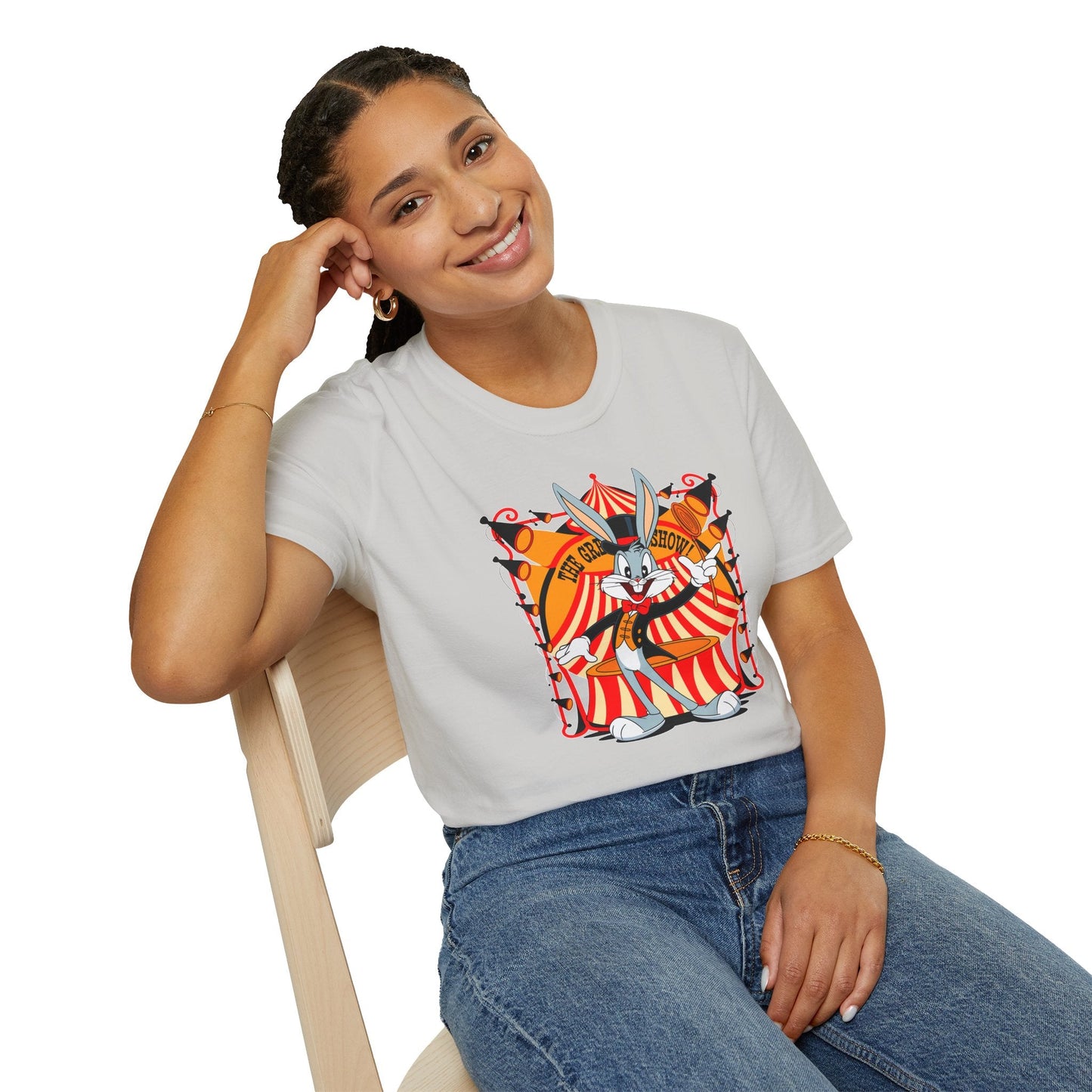 Bugs Bunny Unisex Shirt Gildan Softstyle Tee Cartoon Graphic Design 100 Percent Cotton
