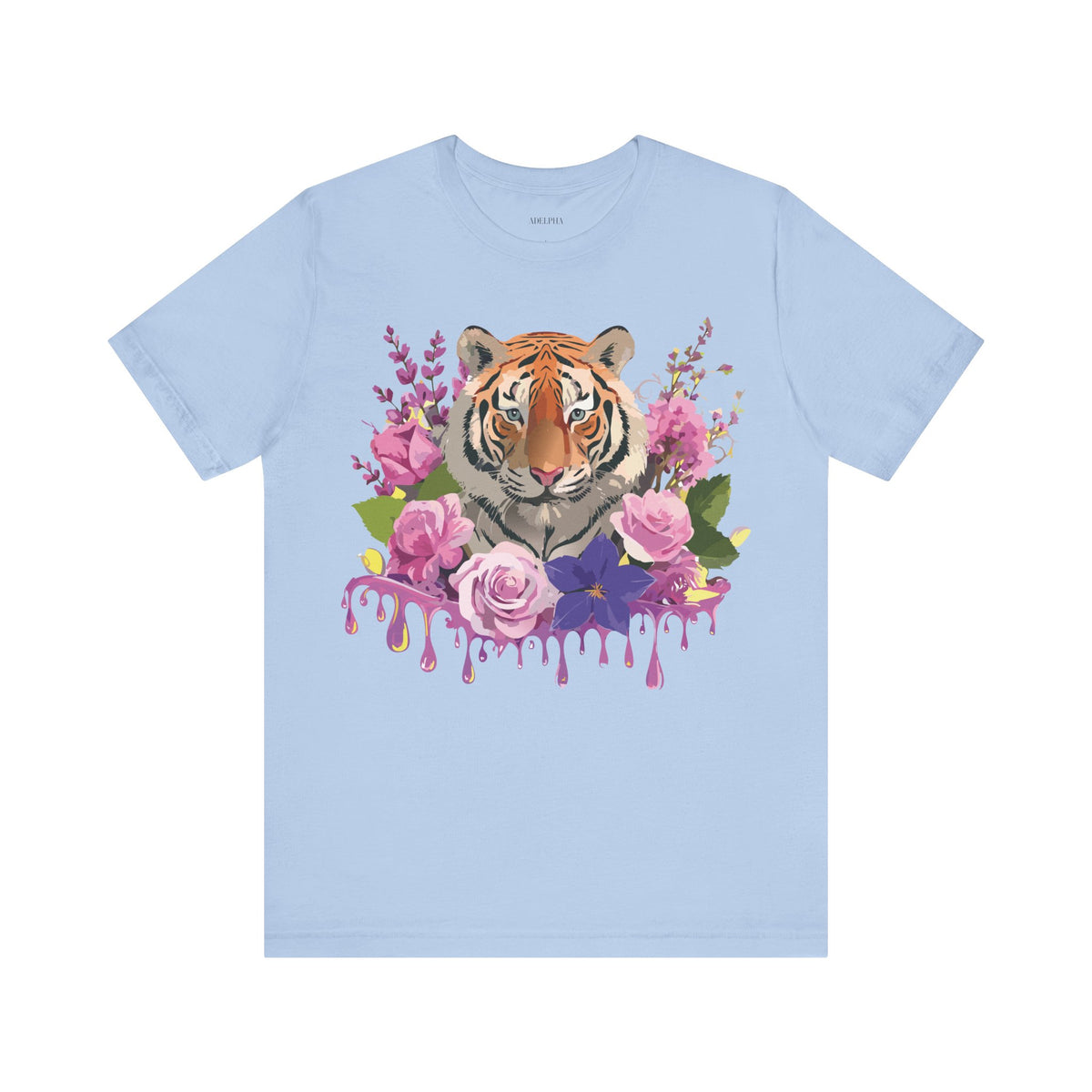 Tiger Graphic Unisex Cotton Bella+Canvas Tee with Art Animal Design e69