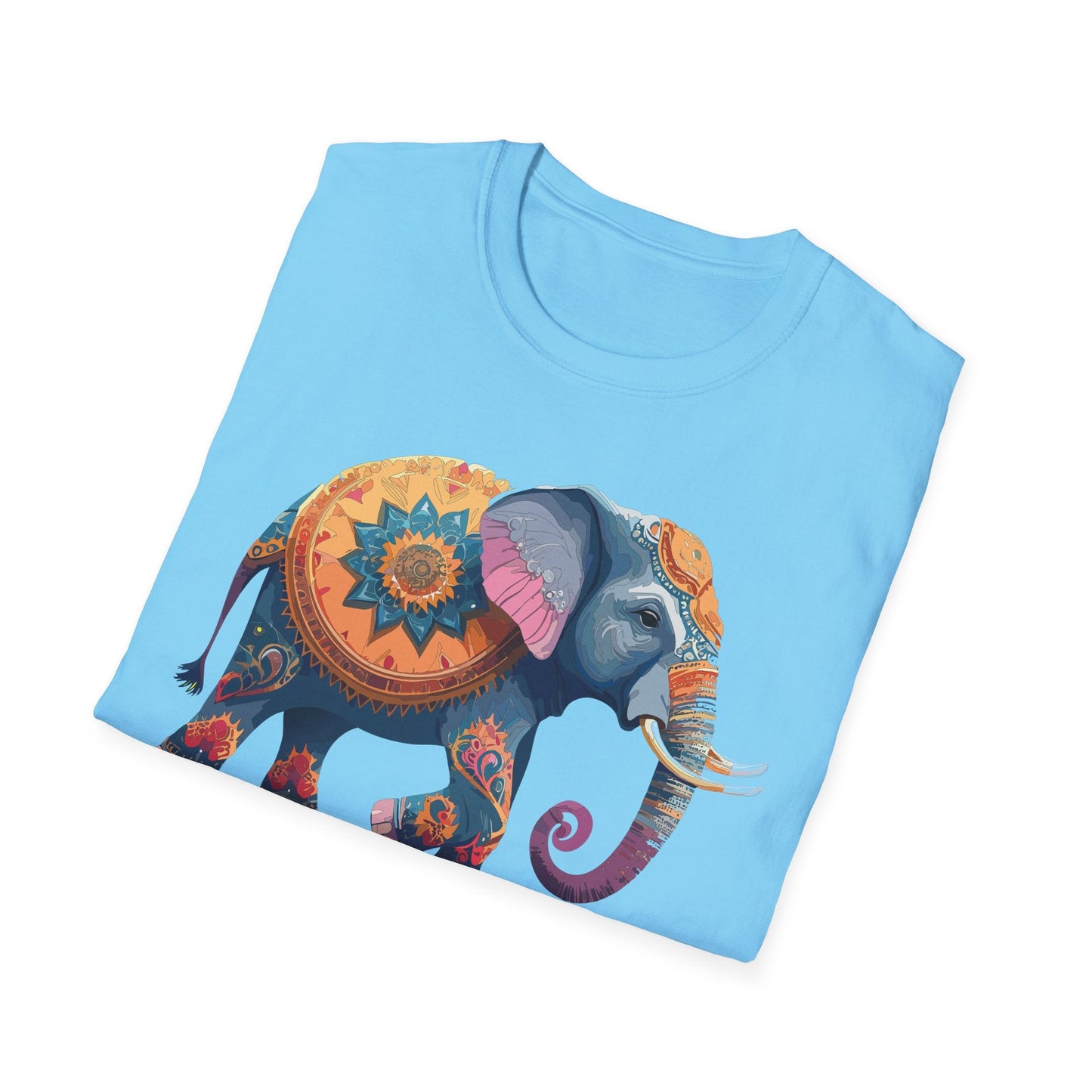 Elephant T Shirt Unisex Gildan Softstyle Tee 100 Percent Ring Spun Cotton Animal Shirt