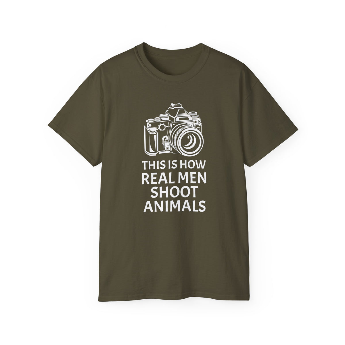 Camera Graphic This Is How Real Men Shoot Animals Tee | Photography Shirt, Photo Lover