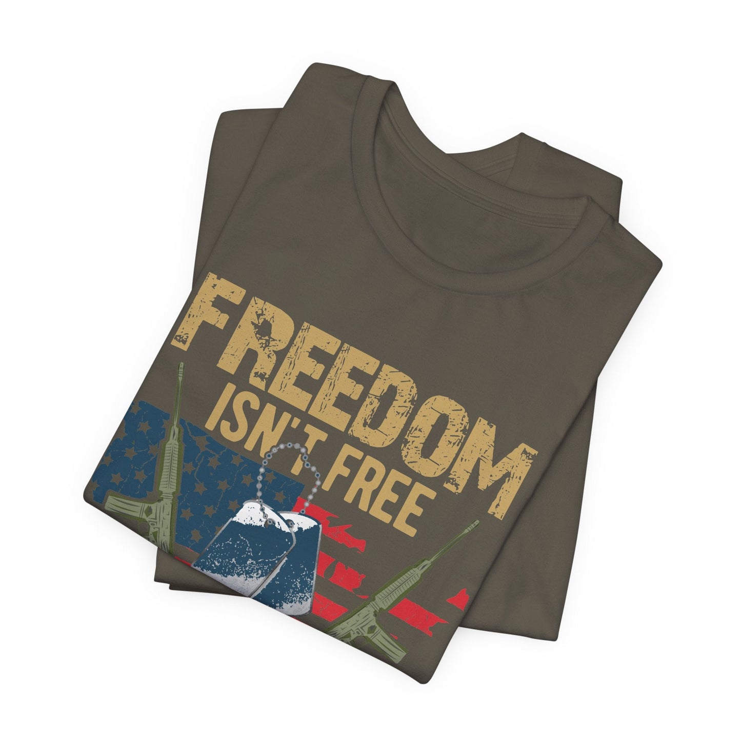 Army Veteran Patriotic Graphic Design Unisex Cotton T-Shirt v19