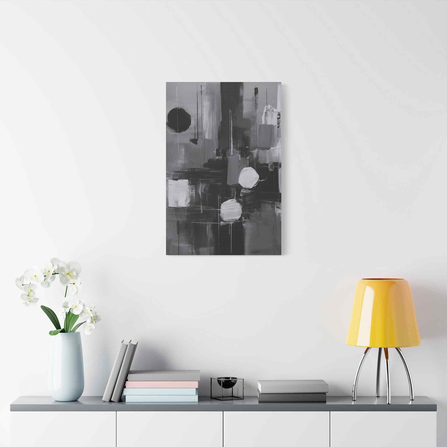 Black Abstract Painting Print Canvas 20x24,20x30,24x30, 24x32,24x36,30x40, 32x48,36x48,40x60 Pine-Wood Inner Frame ABS-16