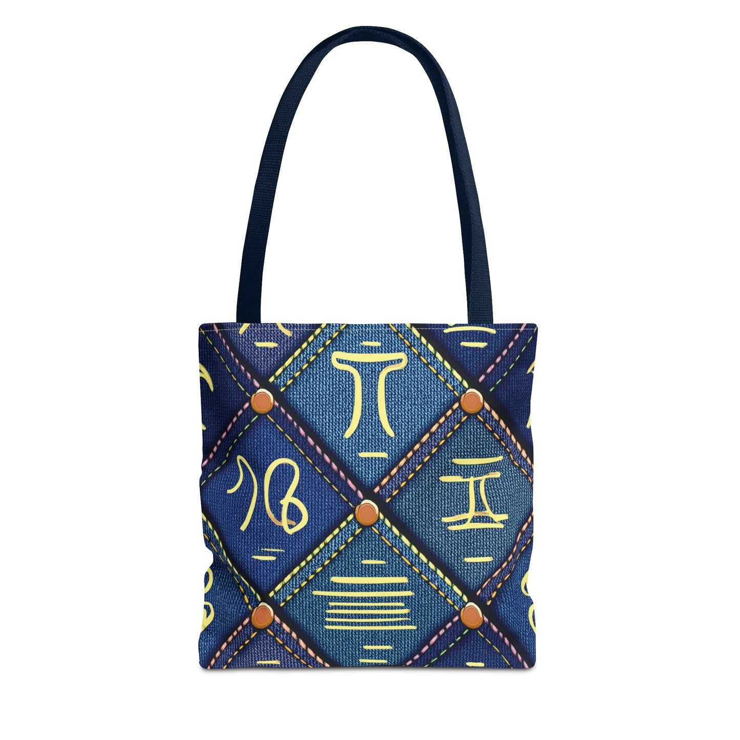Denim Fabric Imitation Print Unisex Canvas Bag Poly Spun 3 Sizes Tote Bag 184-9