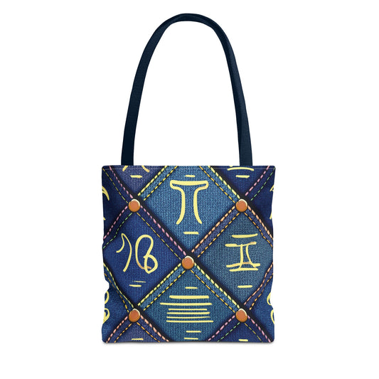 Denim Fabric Imitation Print Unisex Canvas Bag Poly Spun 3 Sizes Tote Bag 184-9