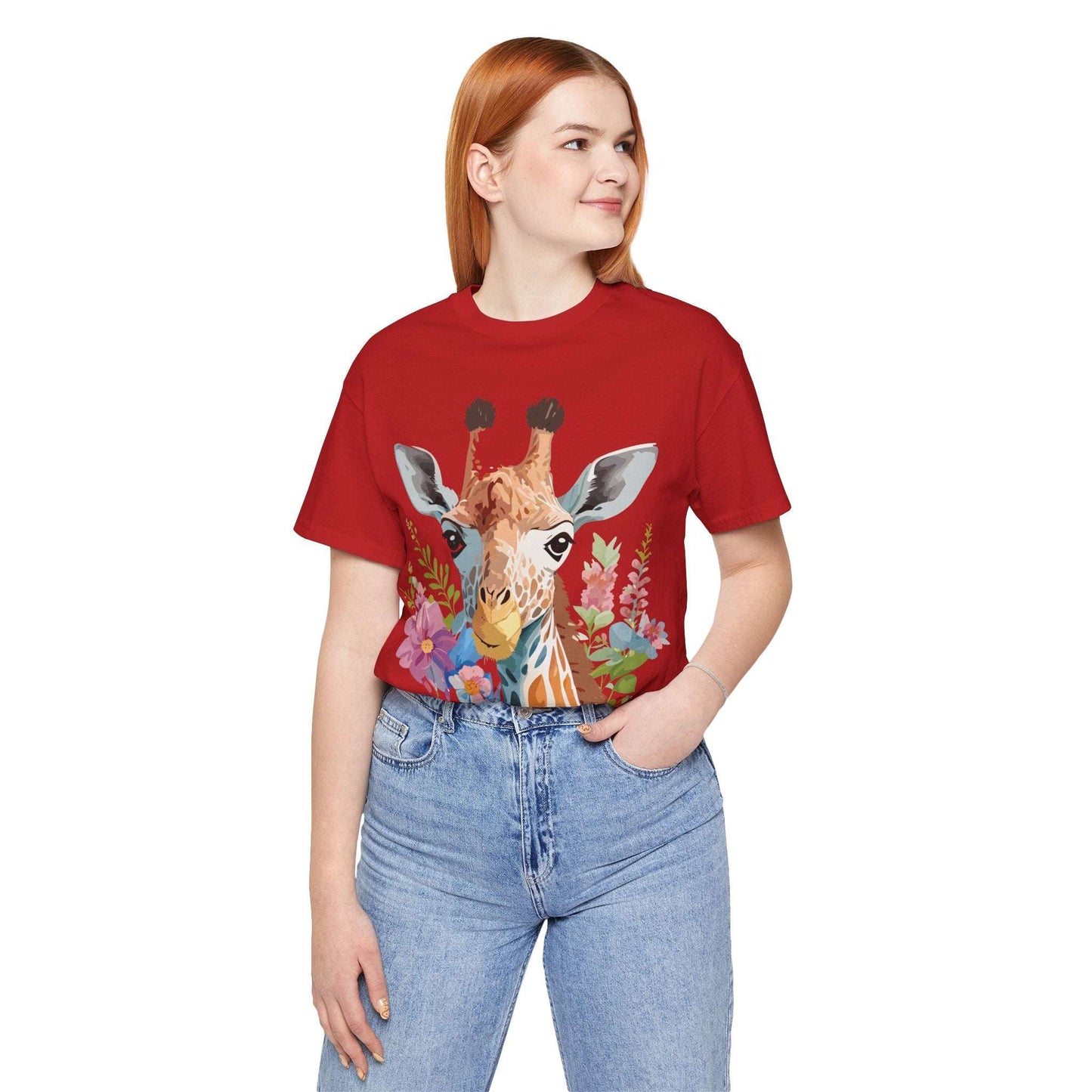 Giraffe Graphic Unisex 100 Cotton Vintage Animal Art T-Shirt 3