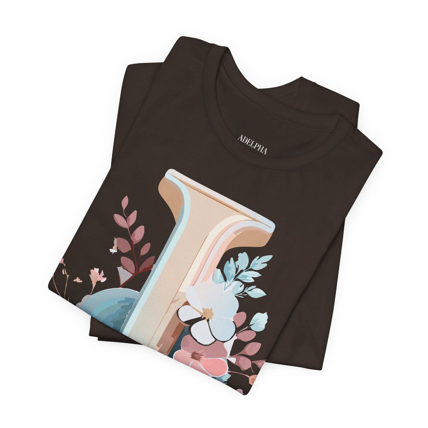Letter J Shirt Graphic Unisex Tee With Original Vintage Inspired Artwork By Adelpha