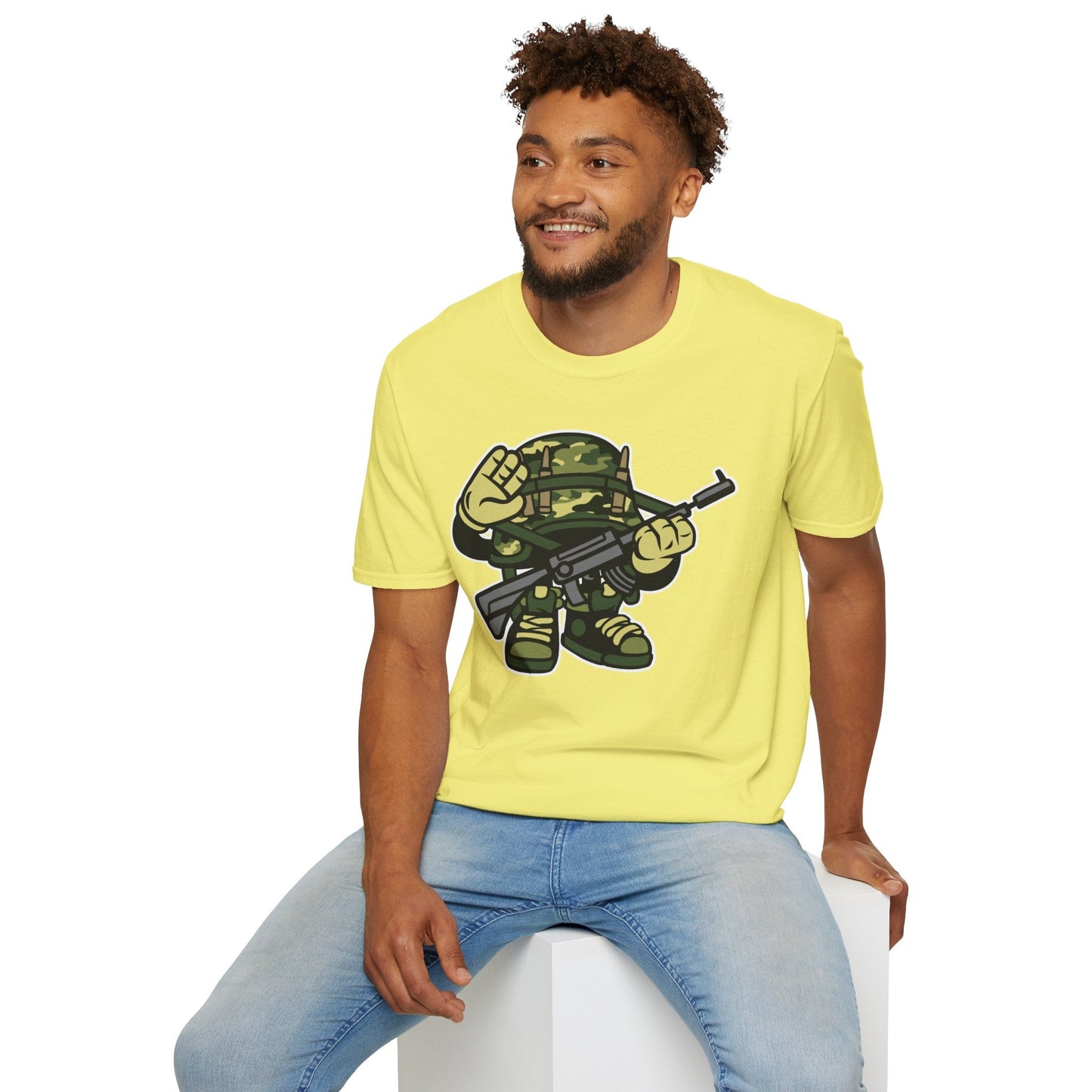 Cartoon T Shirt Animation Tee Funny Art Design Unisex Softstyle 64000 Lightweight Cotton Tee