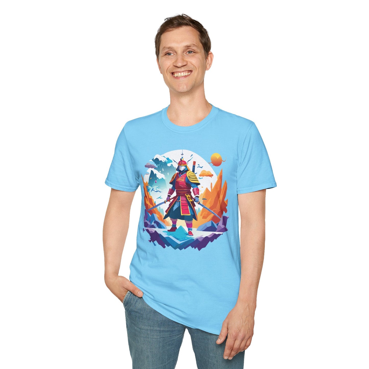 Samurai Shirt Unisex Short Sleeve T Shirt Gildan Softstyle 64000 100 Percent Ring Spun Cotton Tee