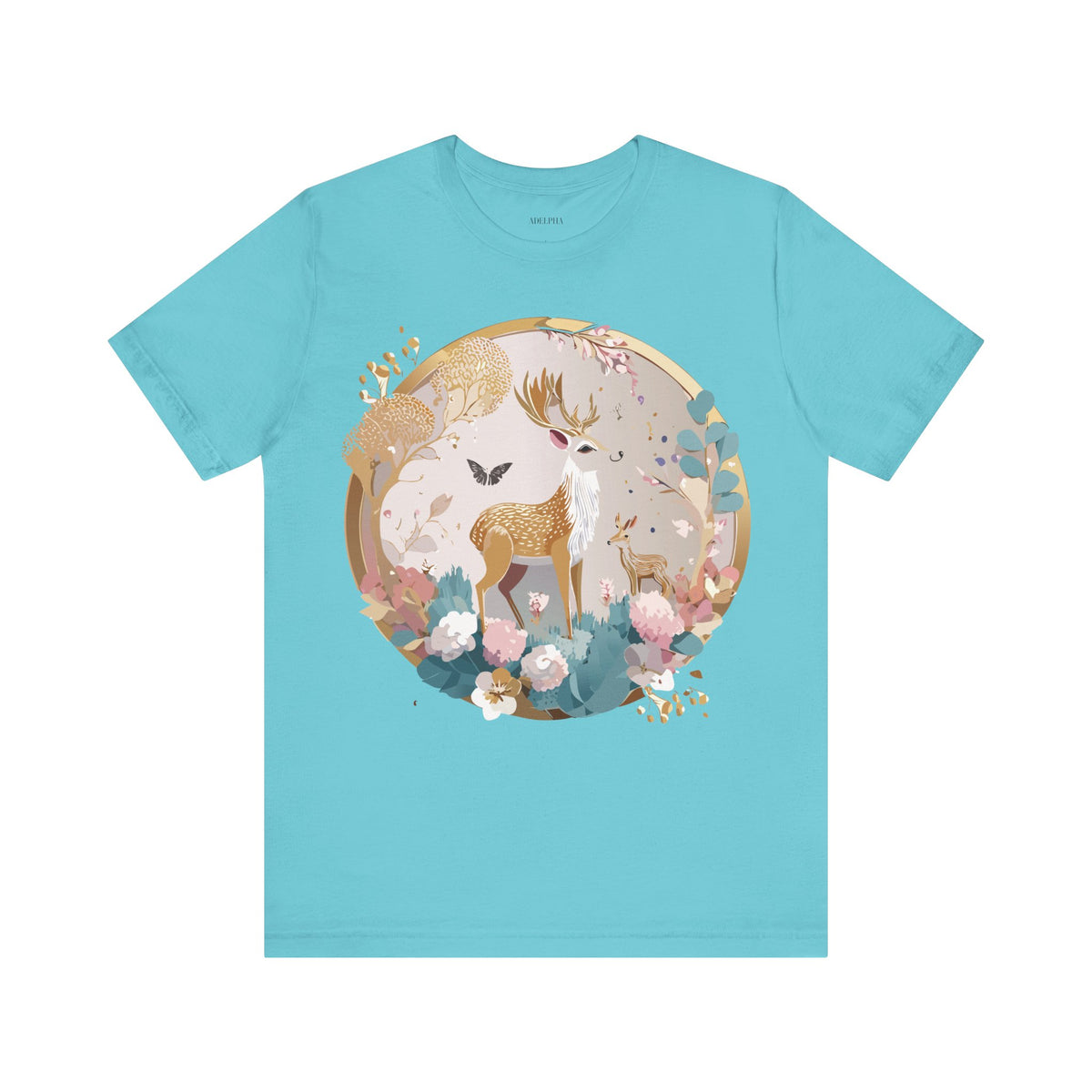 Medallion Graphic Unisex Cotton Bella+Canvas Tee with Floral Art Design n147