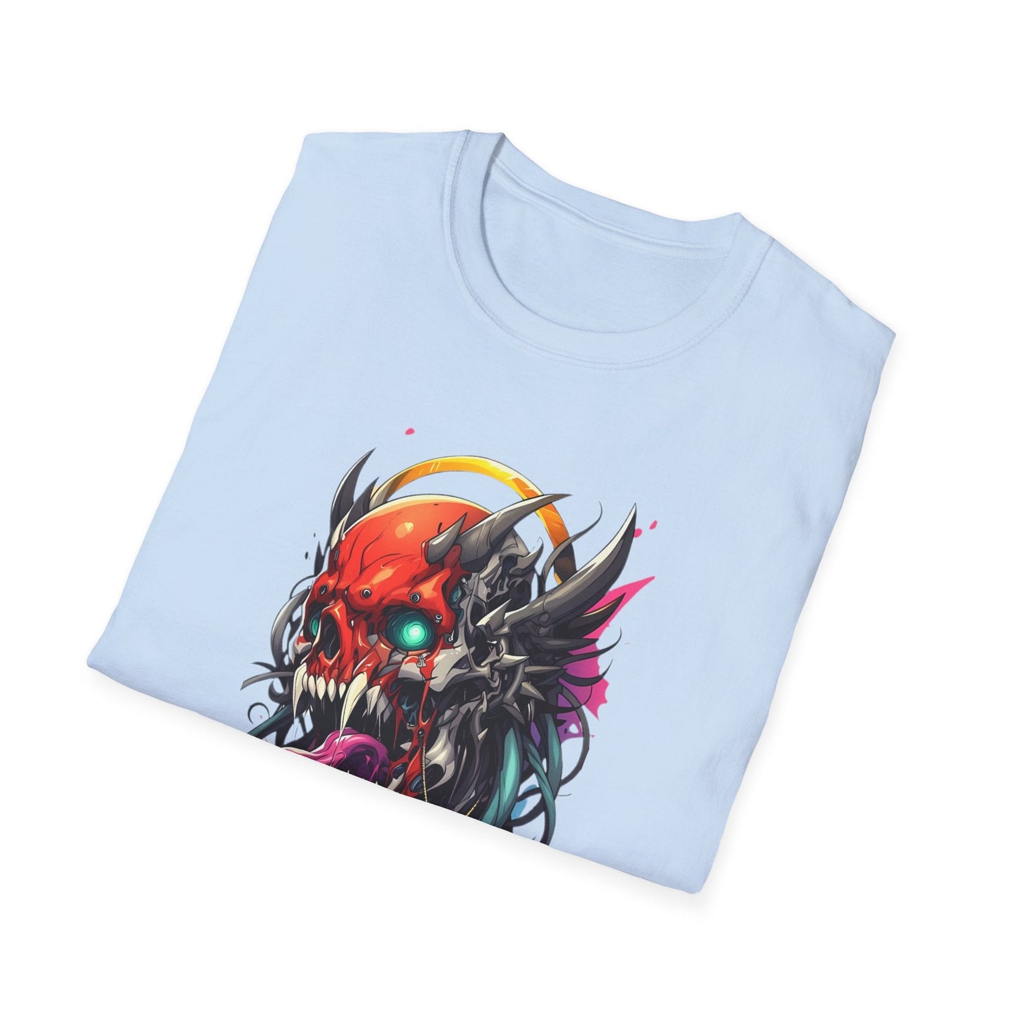 Skull Tee Shirt Unisex Skeleton Art Design Gildan Softstyle 64000 100 Percent Ring Spun Cotton