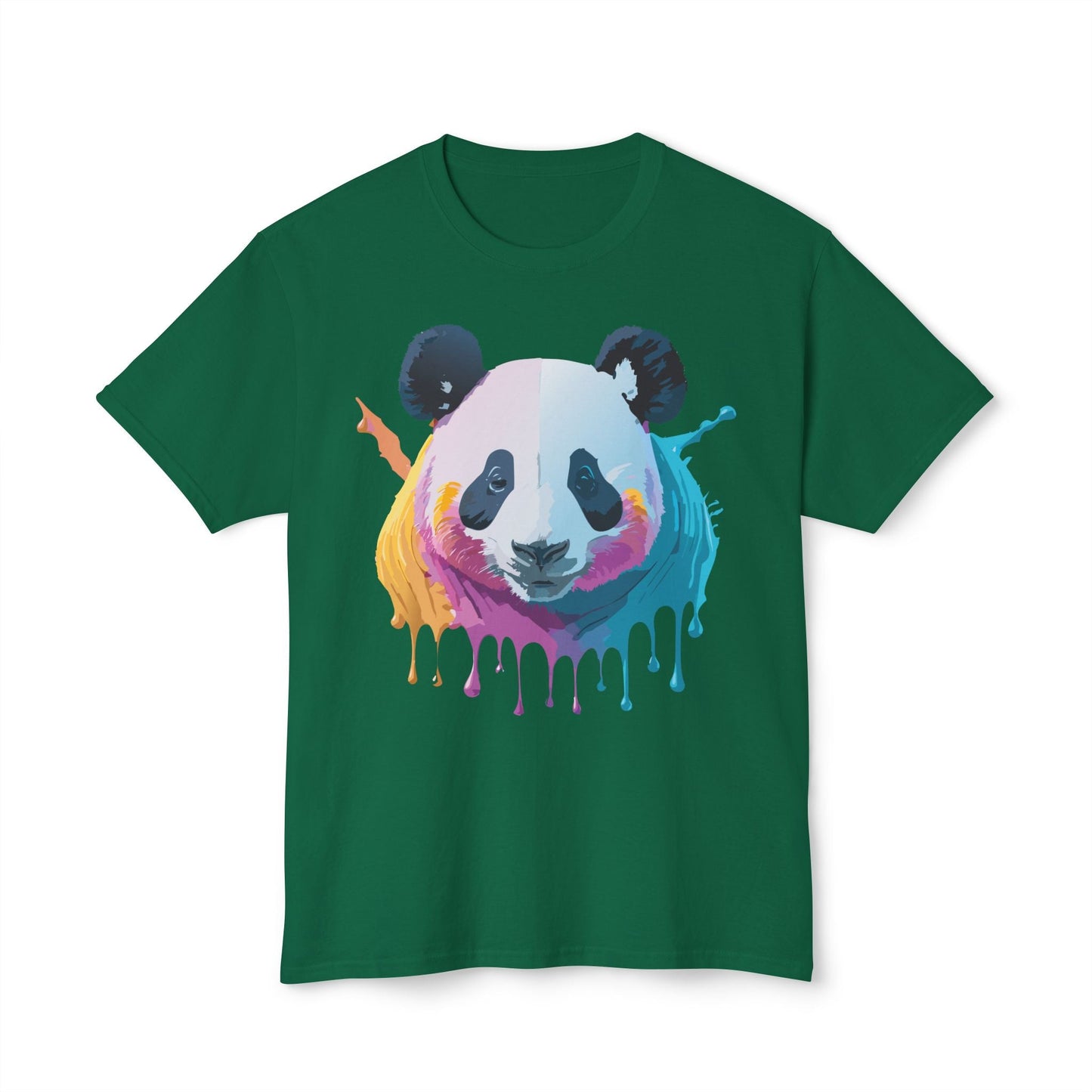Unisex Panda Art Tee With Floral Print Premium Vintage Style HD Cotton Shirt Comfortable