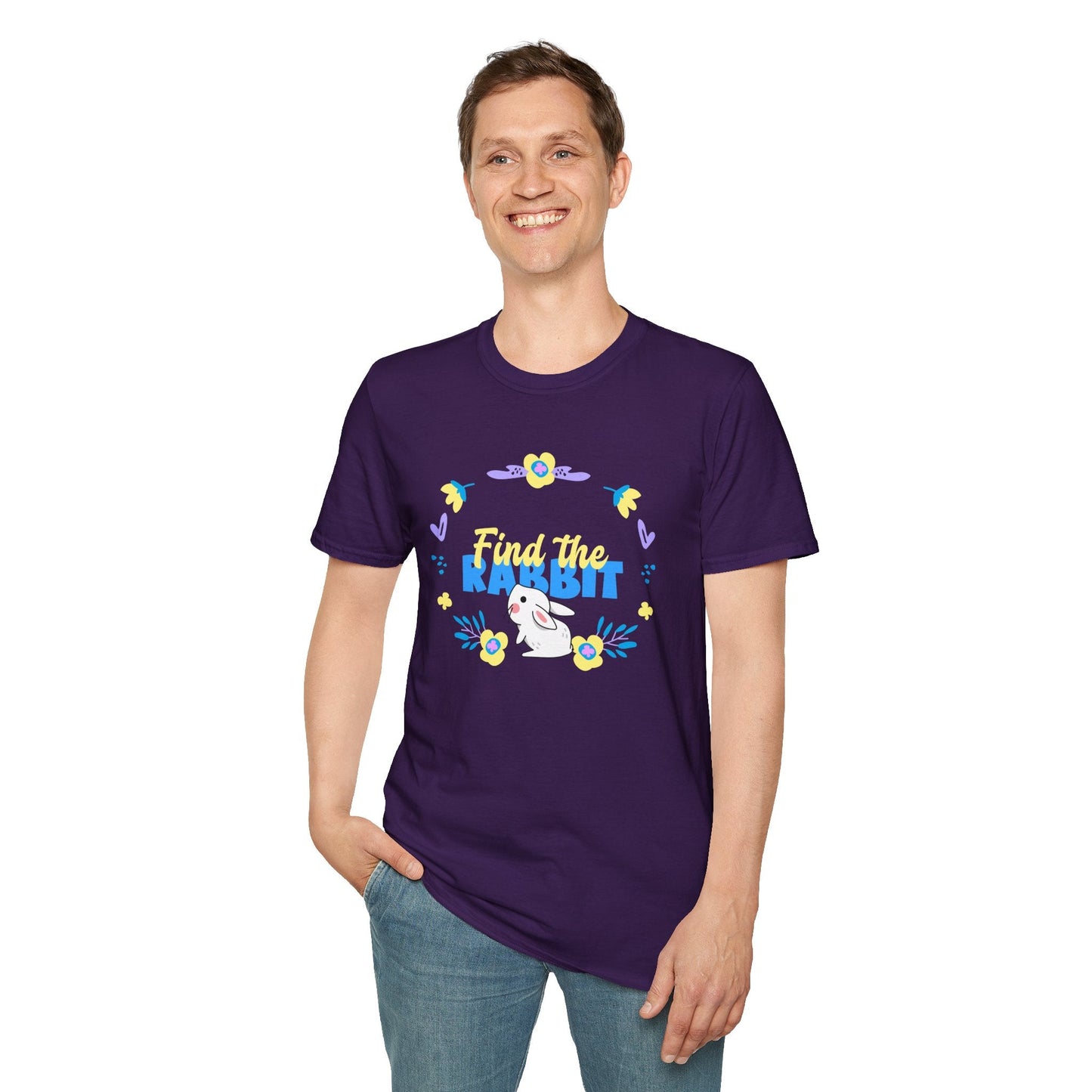 Easter Bunny T Shirt Unisex Gildan Softstyle 64000 Breathable Cotton Easter Design