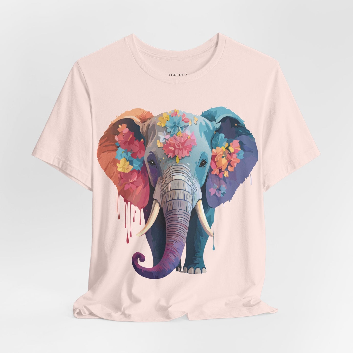 Elephant Graphic Tee By Adelpha Unisex Short Sleeve Shirt With Vintage Artwork Design