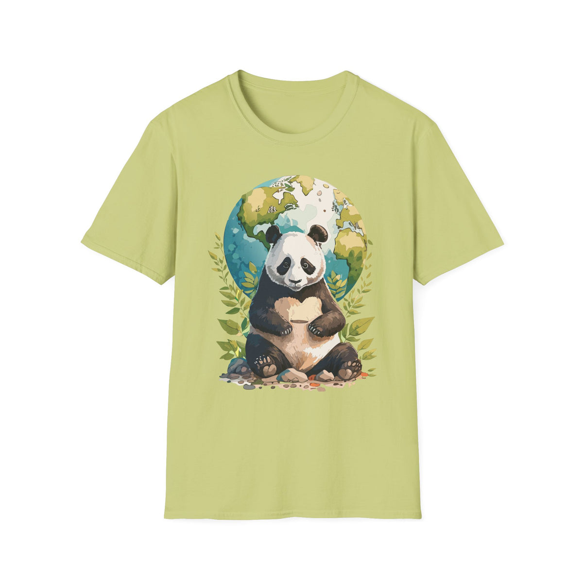 Panda Earth Illustration T-Shirt | Cute Panda Globe Tee