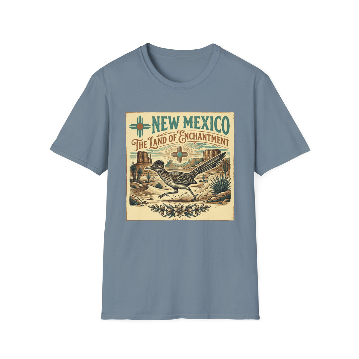 New Mexico Vintage Travel T-Shirt — New Mexico The Land of Enchantment Travel Tourist Graphic Design Unisex 100 Cotton Gildan T-Shirt