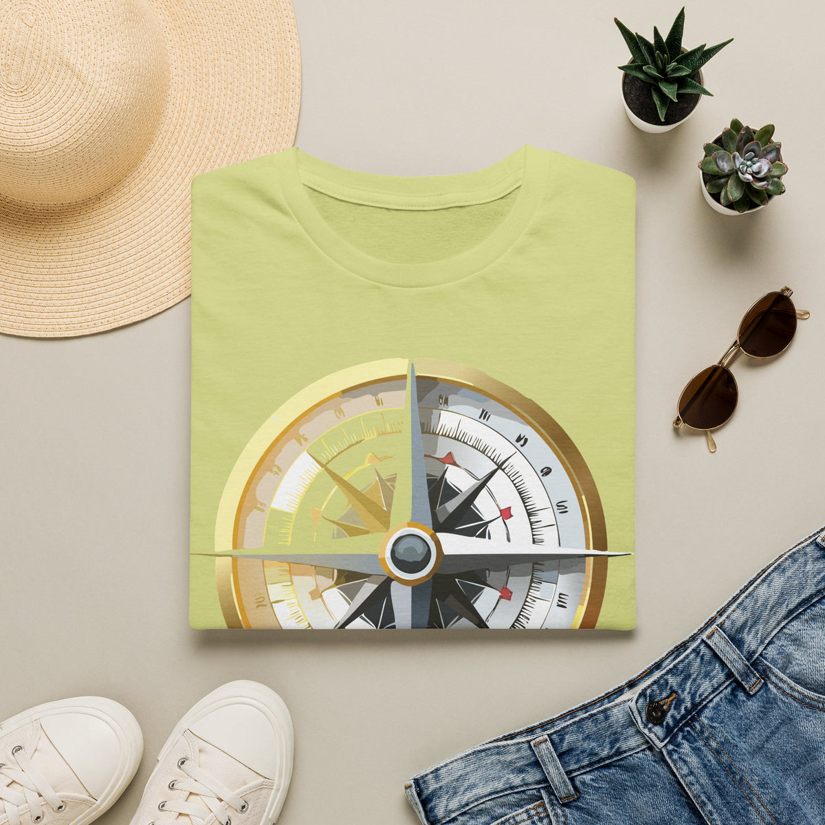 Nautical Compass Graphic T-Shirt | Vintage Explorer Graphic Design Unisex 100 Cotton Gildan T-Shirt