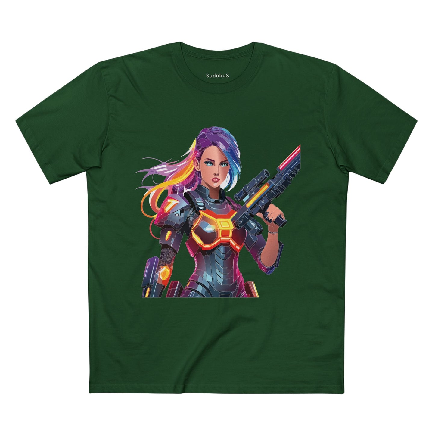 Army-woman Graphic Unisex 100 Cotton Staple Tee 17