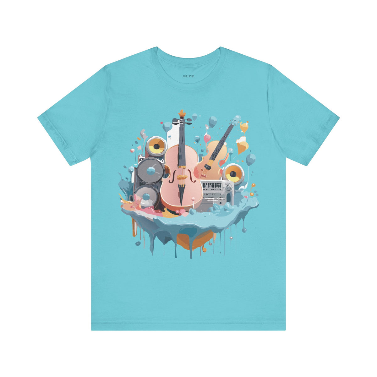 Music Graphic Unisex Cotton Bella+Canvas Tee with Art Design n192