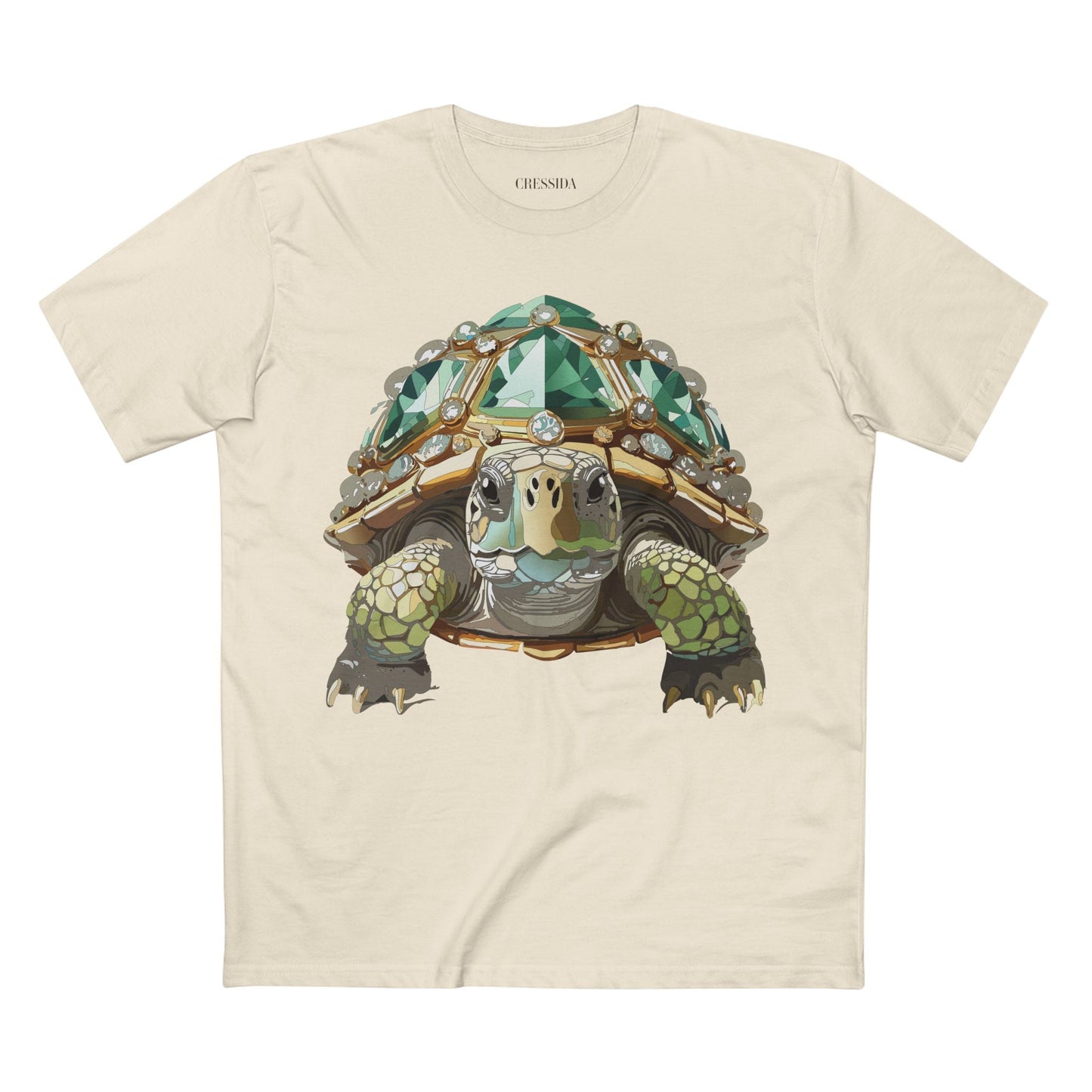 Turtle Graphic Unisex 100 Cotton Tee With Unique Animal Golden Medallion Art Design 30