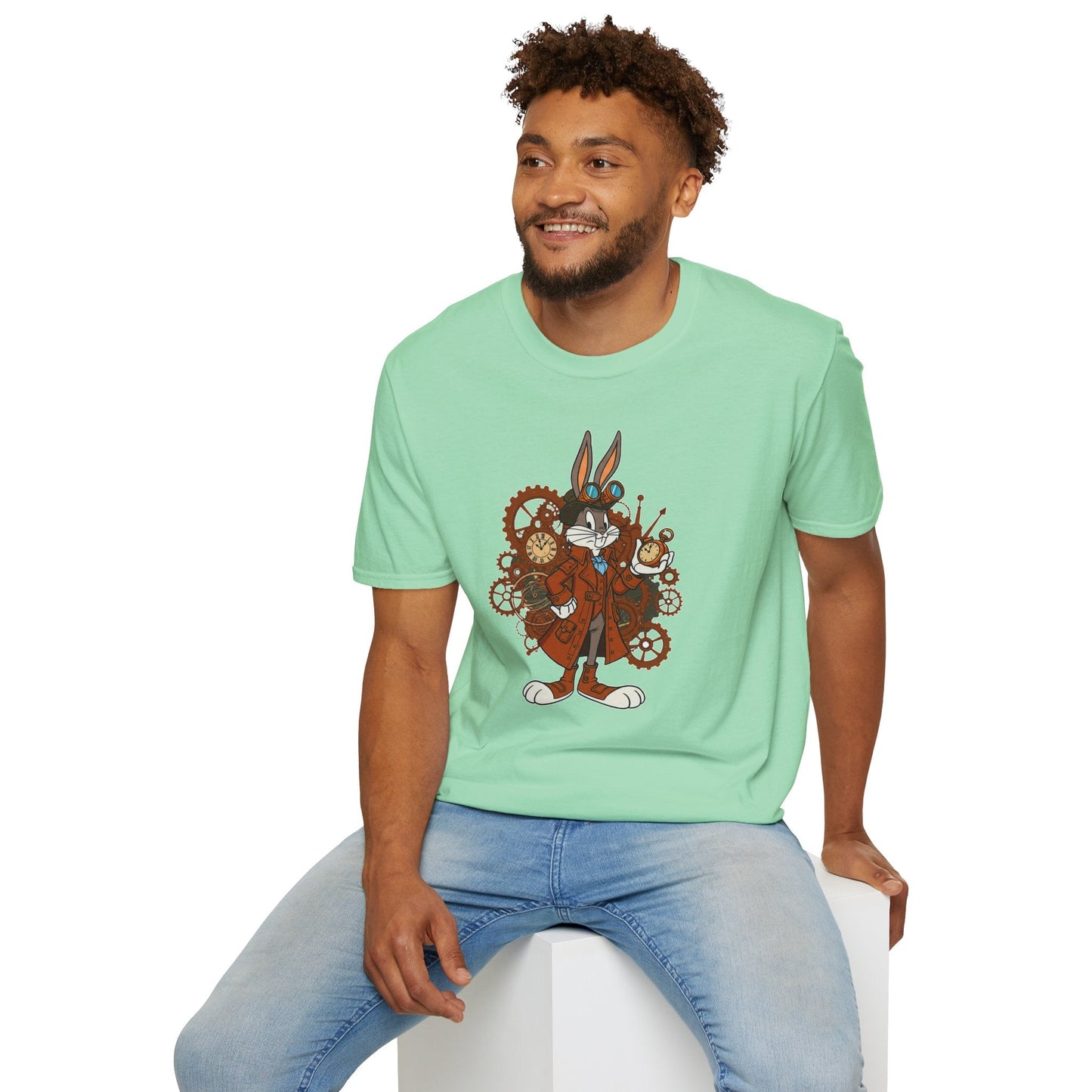 Cartoon Bunny Graphic Unisex Cotton Animal Animation Artwork Design Tee 21