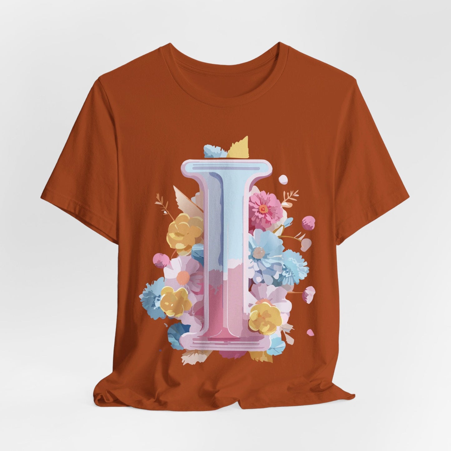 Letter I Shirt Unisex Graphic Tee Vintage Inspired Adelpha Art Design Short Sleeve