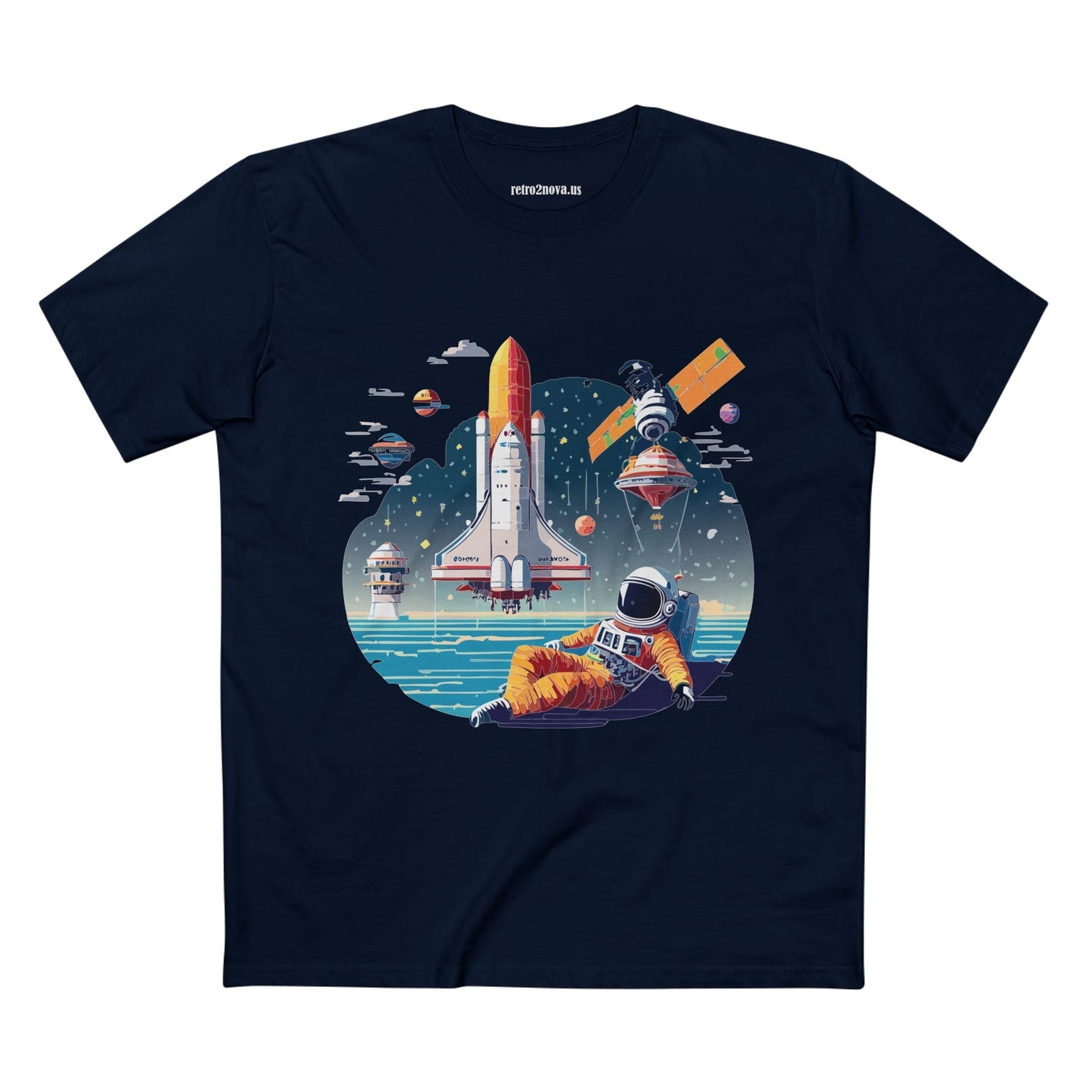 Cosmos Astronaut Shirt CS35 Unisex Premium Cotton Tee With Original Art Design Retro2Nova