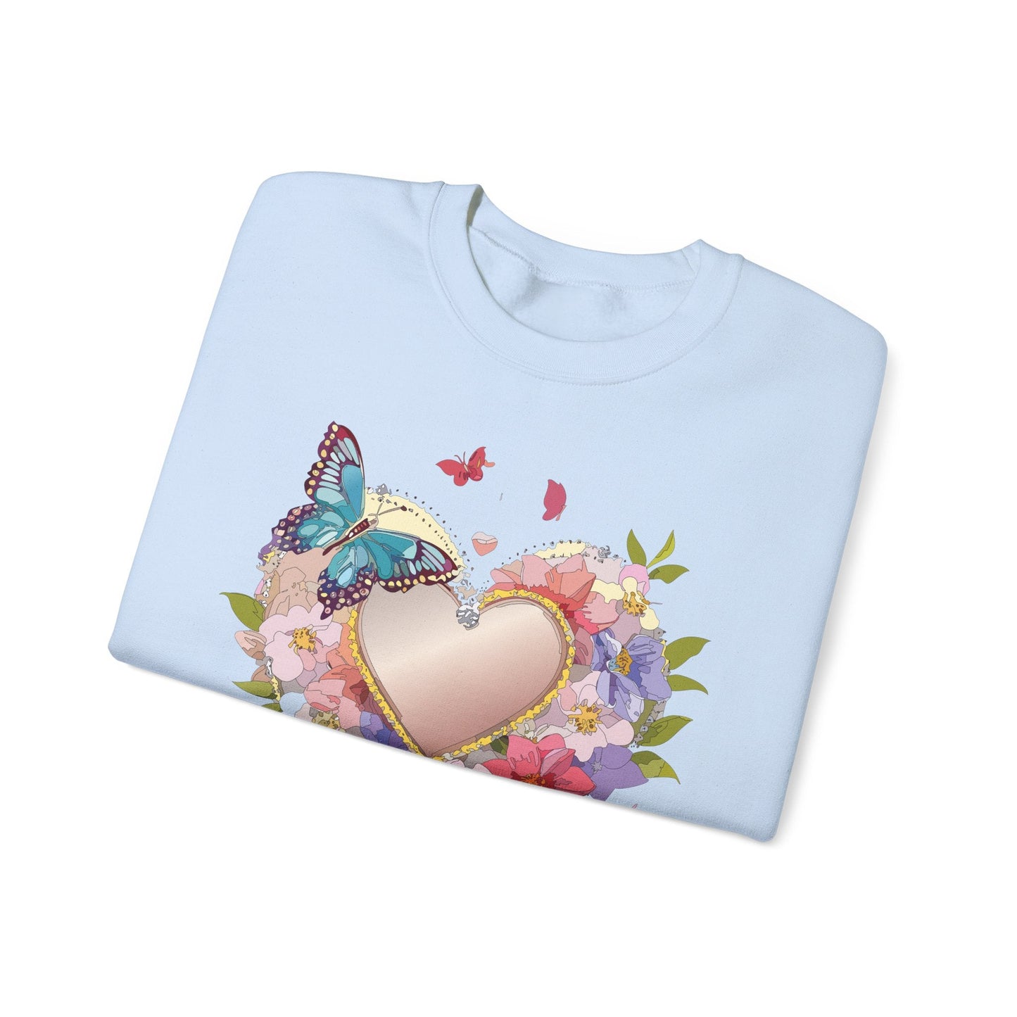 Unisex Floral Heart Sweatshirt Floral Love Sweatshirt Valentines Day Sweatshirt Heart Floral Design