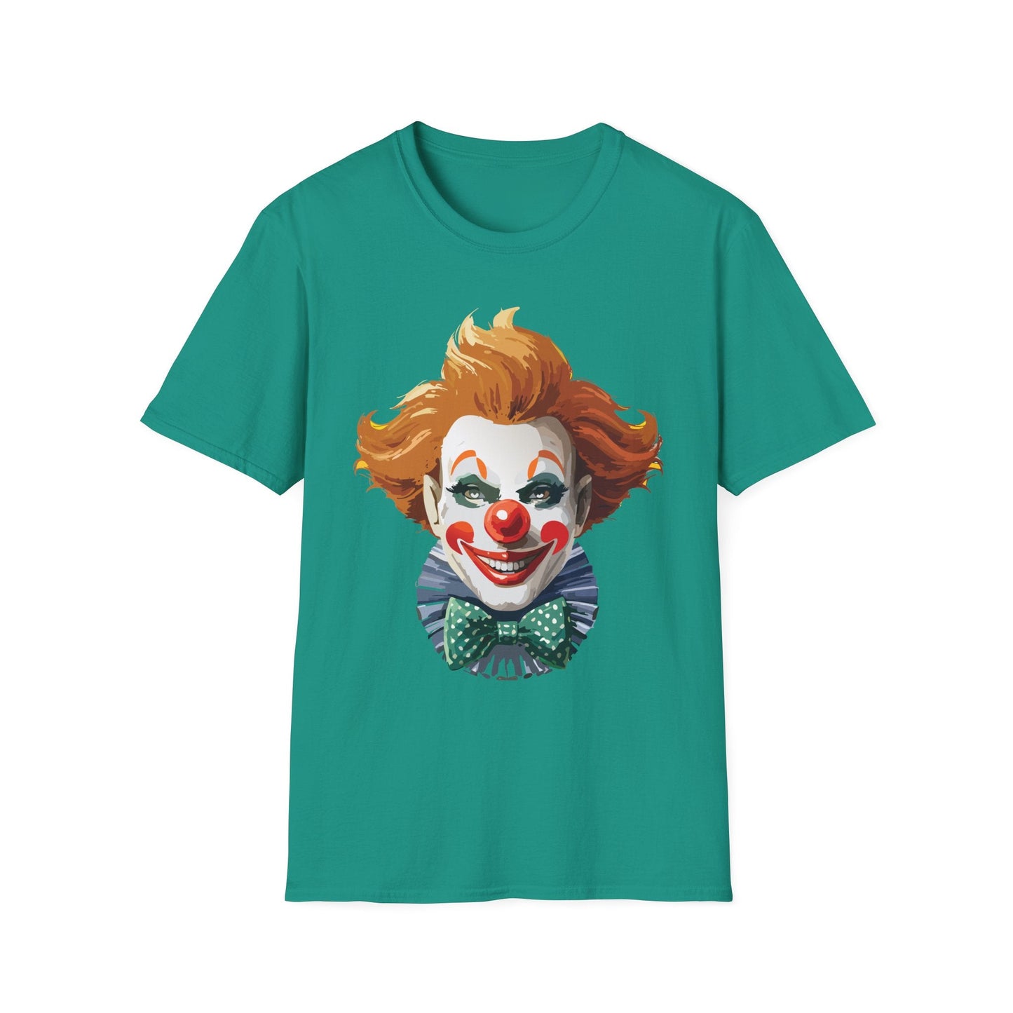 Clown Theme T Shirt Funny Man Circus Scary Man Unisex Gildan Softstyle Graphic Tee Everyday Wear