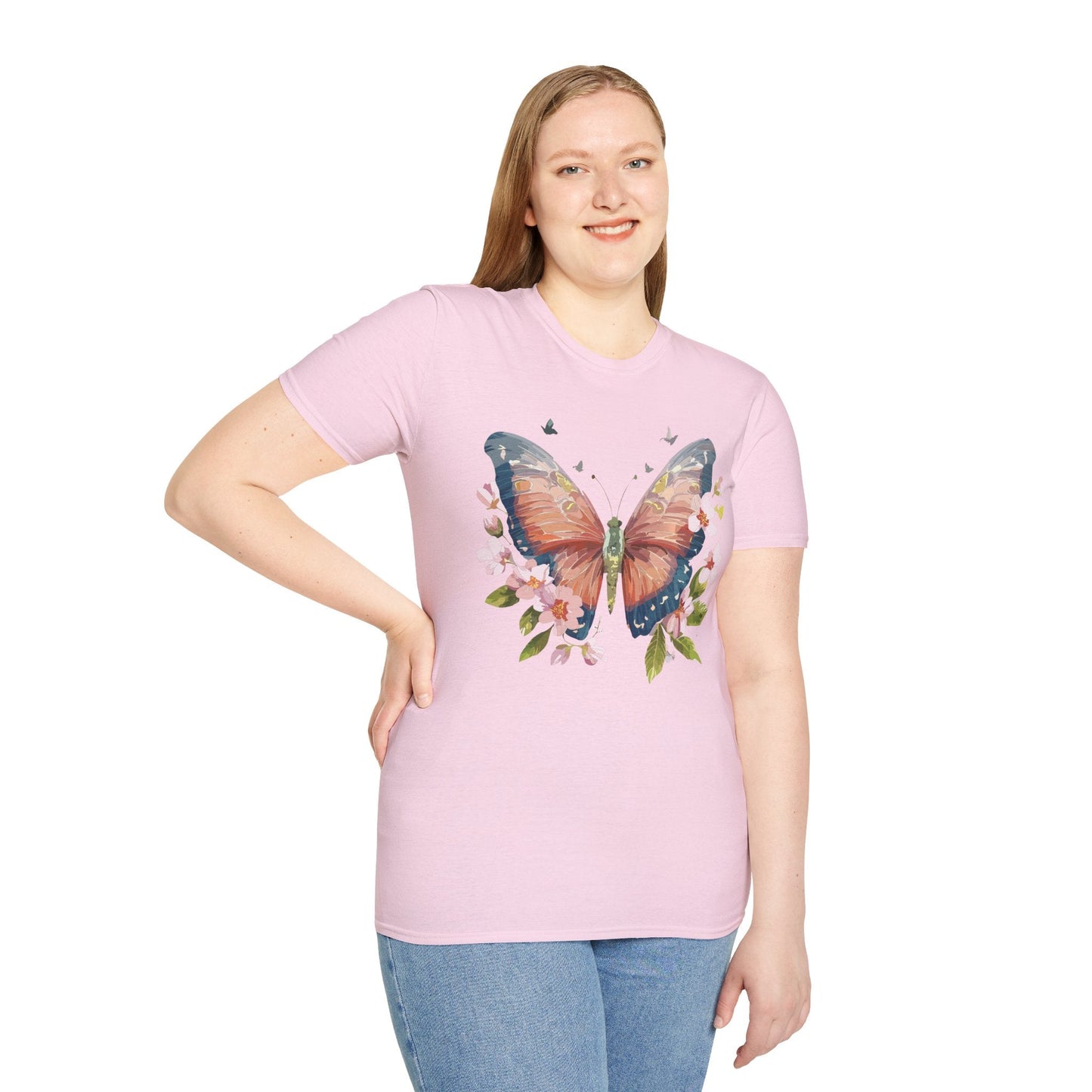 Unisex Monarch Butterfly T Shirt Softstyle 64000 Gildan Ring Spun Cotton Tee Lightweight Comfort