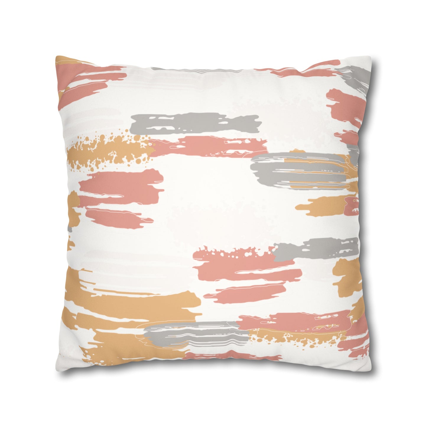 Faux Suede Pillowcase with Abstract print