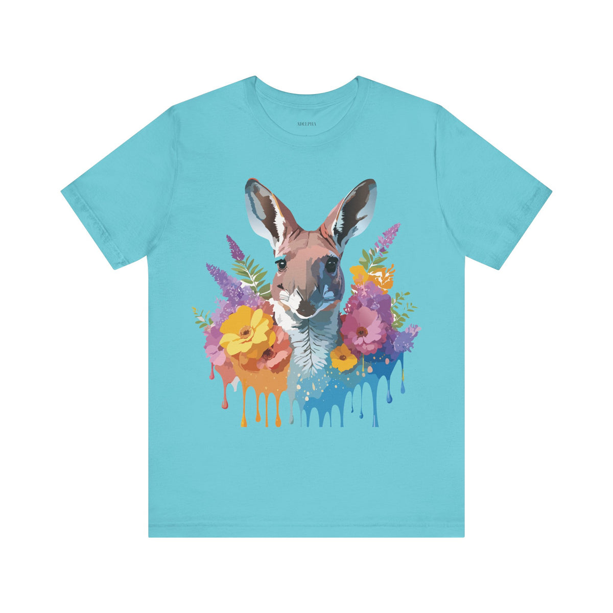 Kangaroo Graphic Unisex Cotton Bella+Canvas Tee with Art Animal Design e40