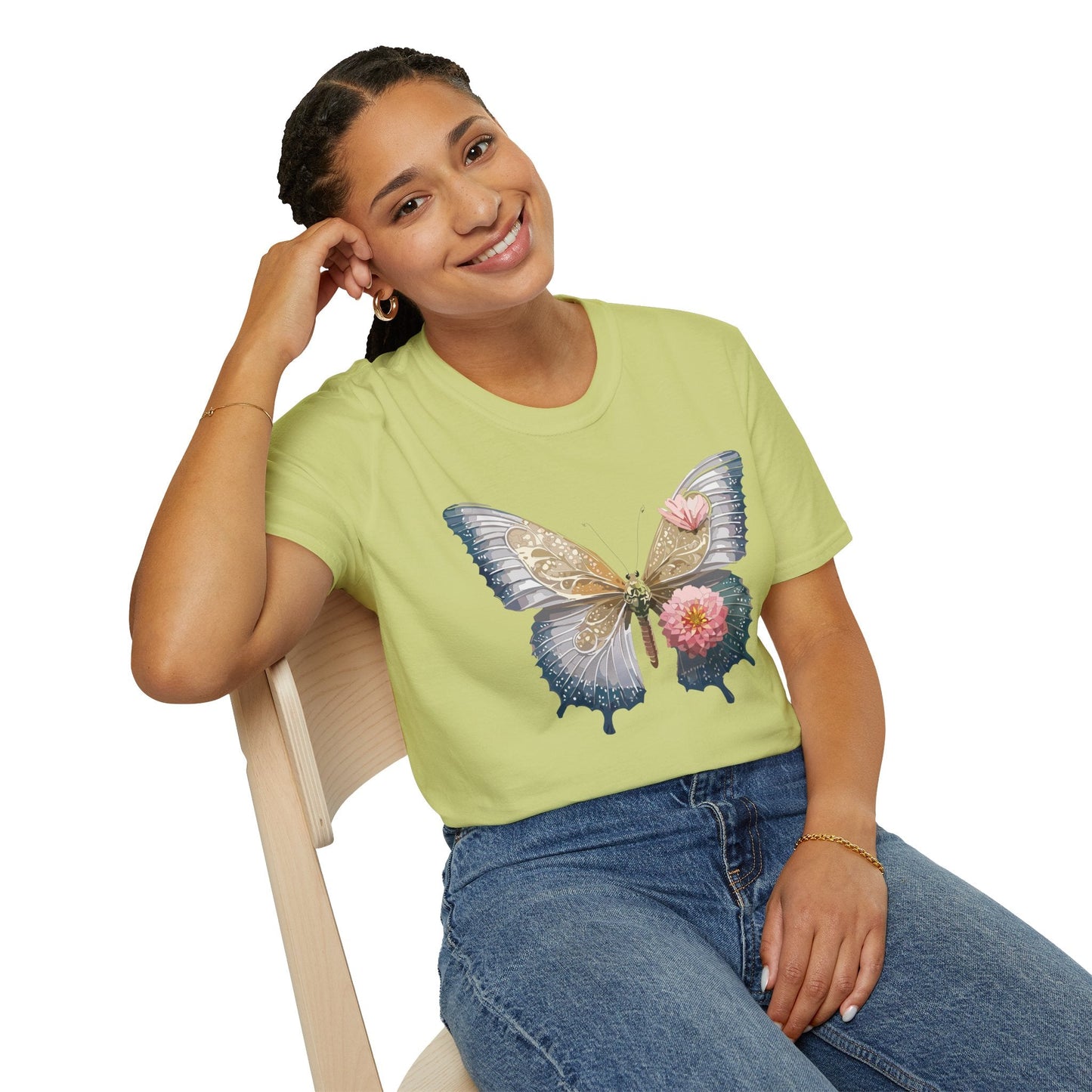 Unisex Monarch Butterfly T Shirt Softstyle Gildan 64000 100 Percent Ring Spun Cotton Tee