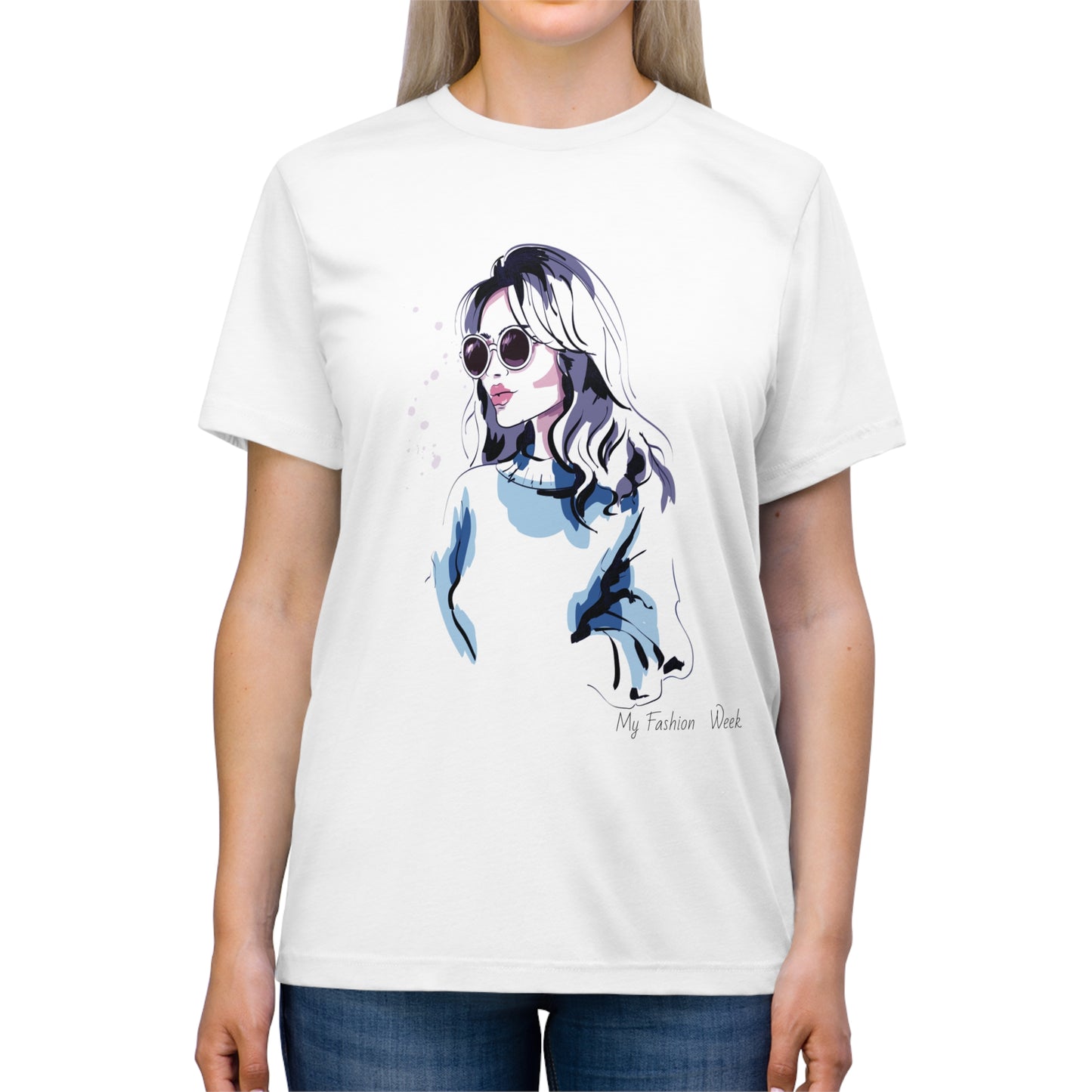 T-shirt tri-mélange avec motif artistique