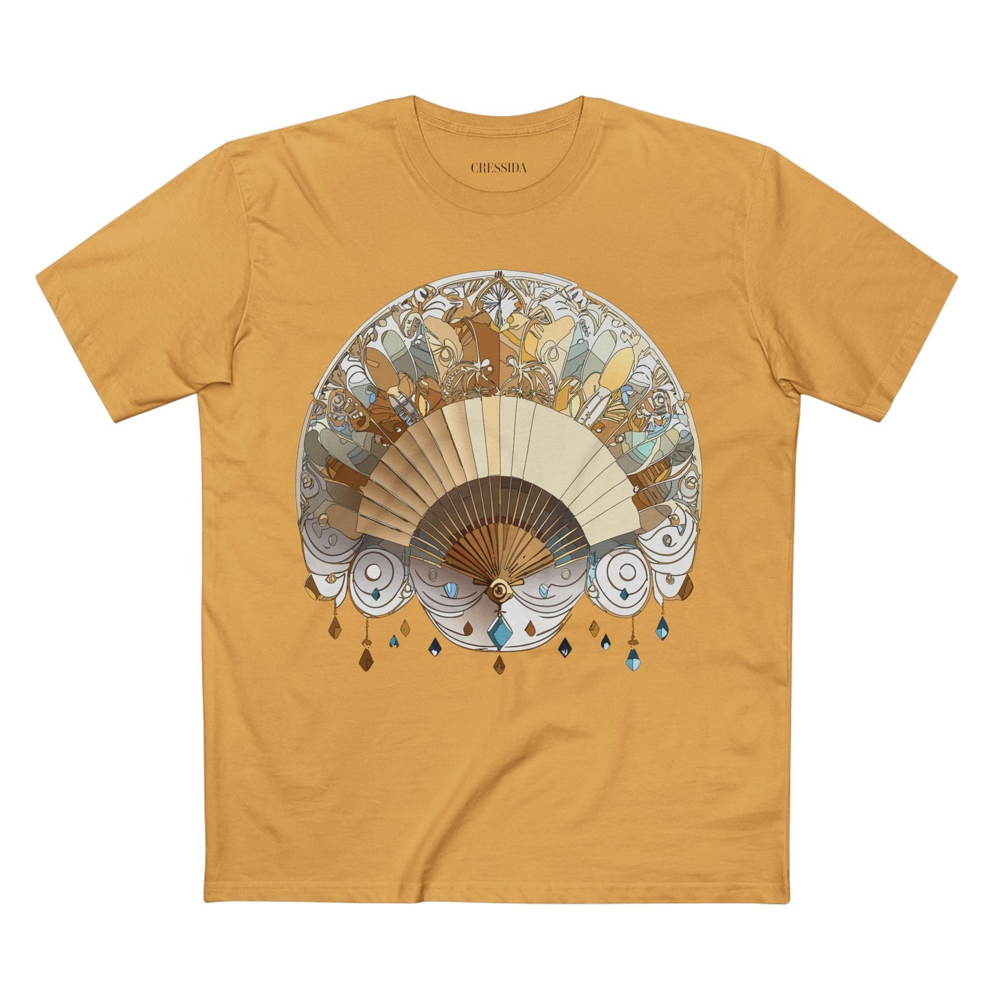 Antique Fan Graphic Design T-Shirt Unisex 100 Cotton Floral Carnival Artwork Tee 11