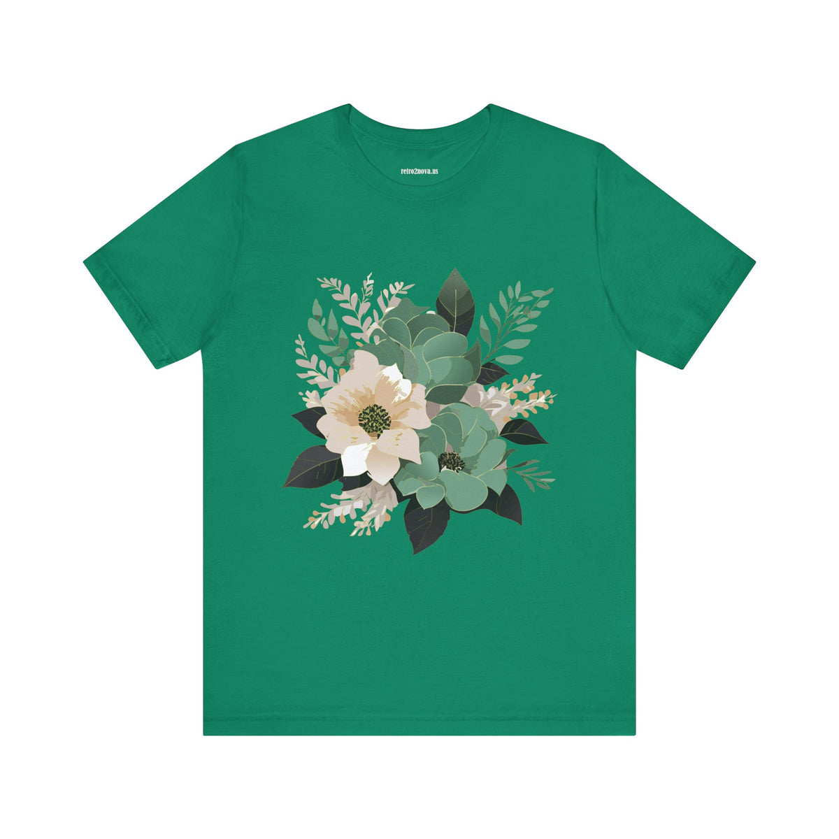 Floral Graphic Unisex Cotton Bella+Canvas Tee with Flowers Design ab13