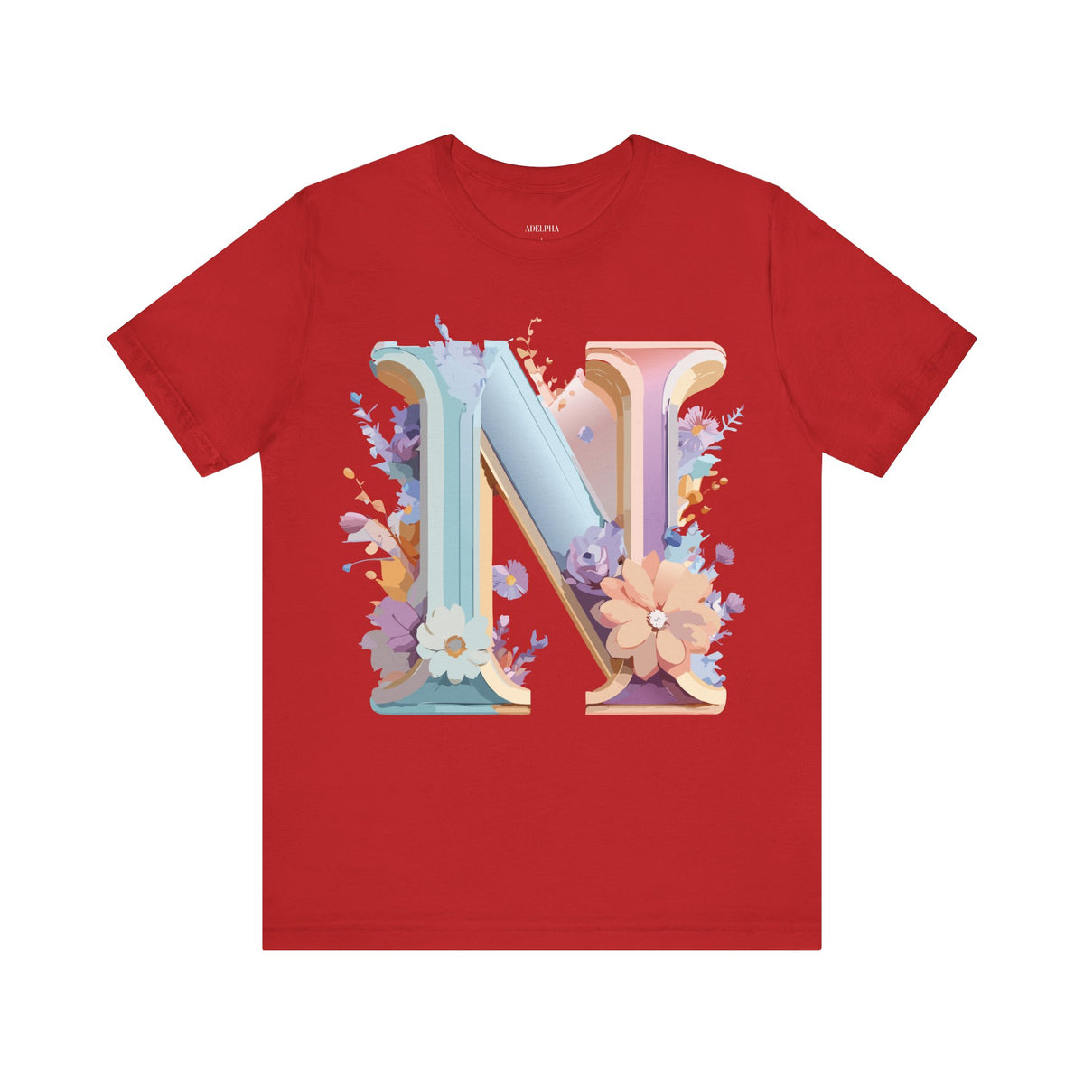 Letter N Graphic Unisex Cotton Bella+Canvas Tee with Art Letter Design