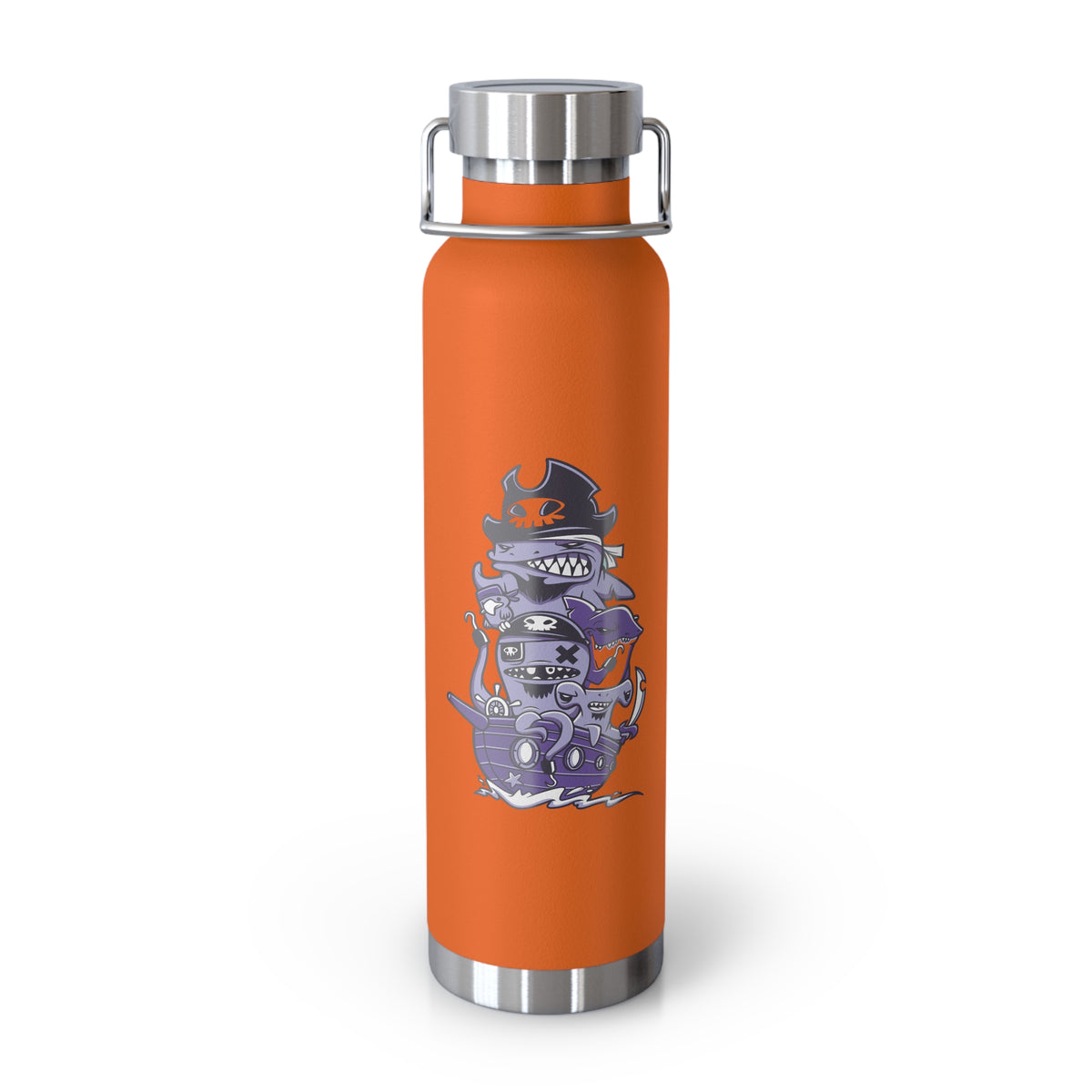 22oz Copper Insulated Water Bottle with Cartoon Design - CV79