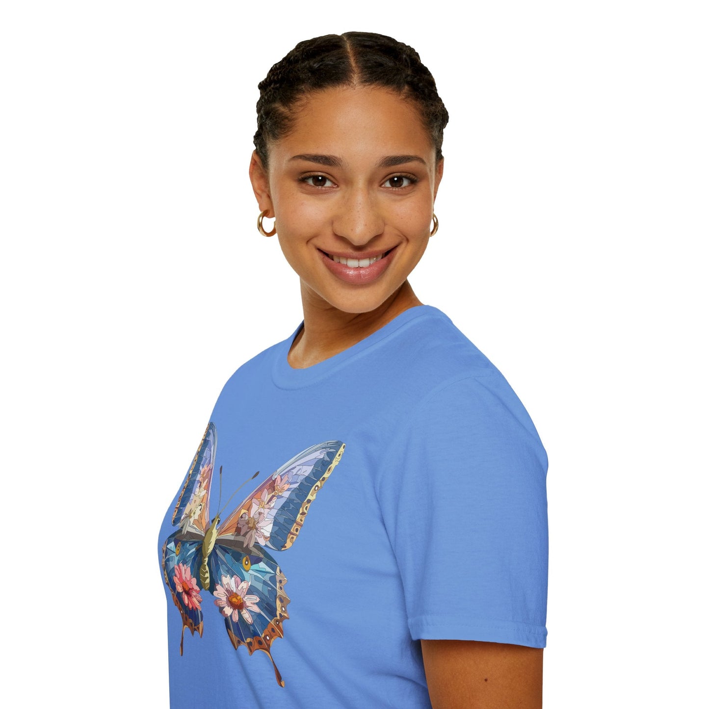 Butterfly T Shirt Unisex Softstyle 64000 Gildan Monarch Design 100 Percent Ring Spun Cotton Tee