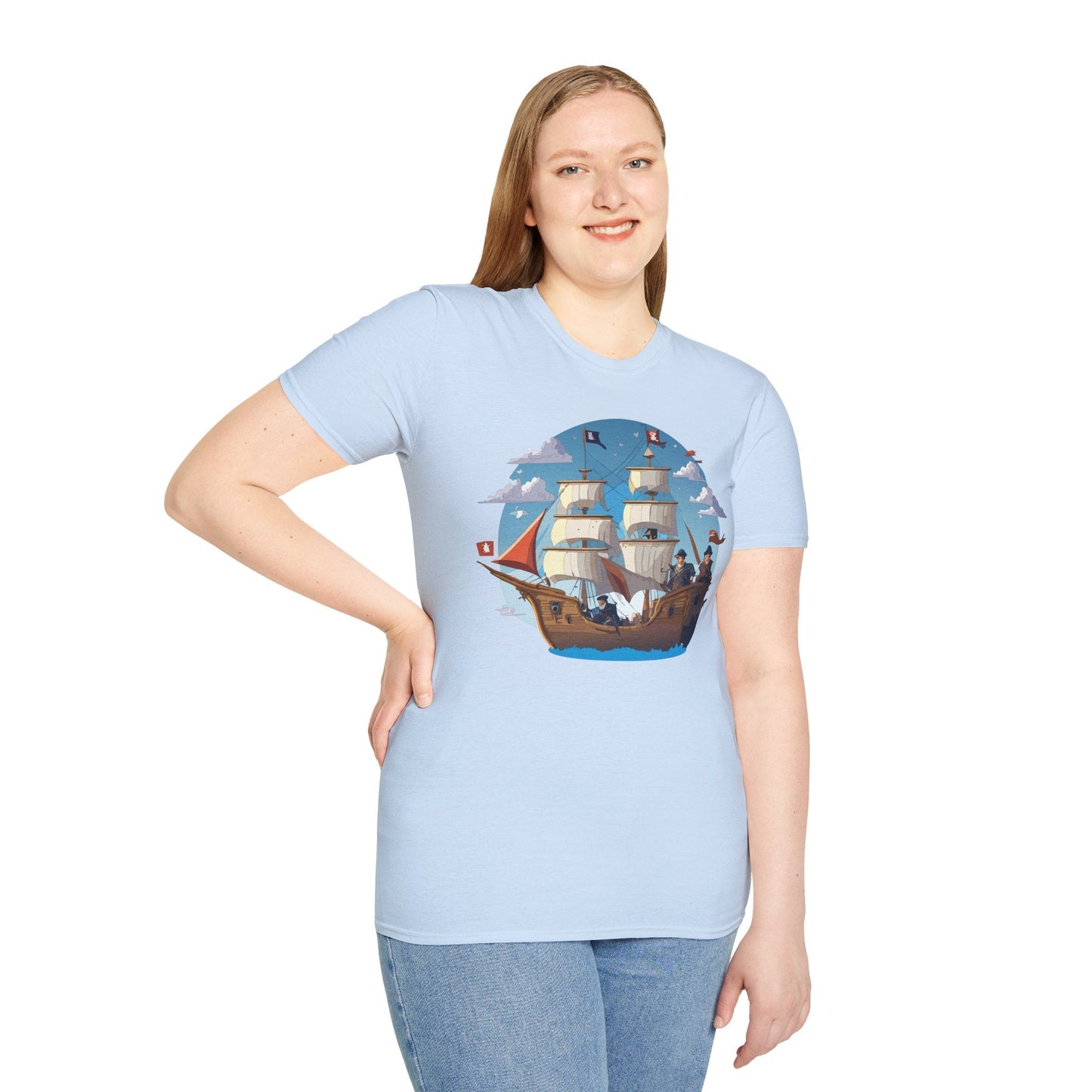 Ship T Shirts Frigate Vessel Tee Unisex Gildan Softstyle 64000 100 Percent Cotton