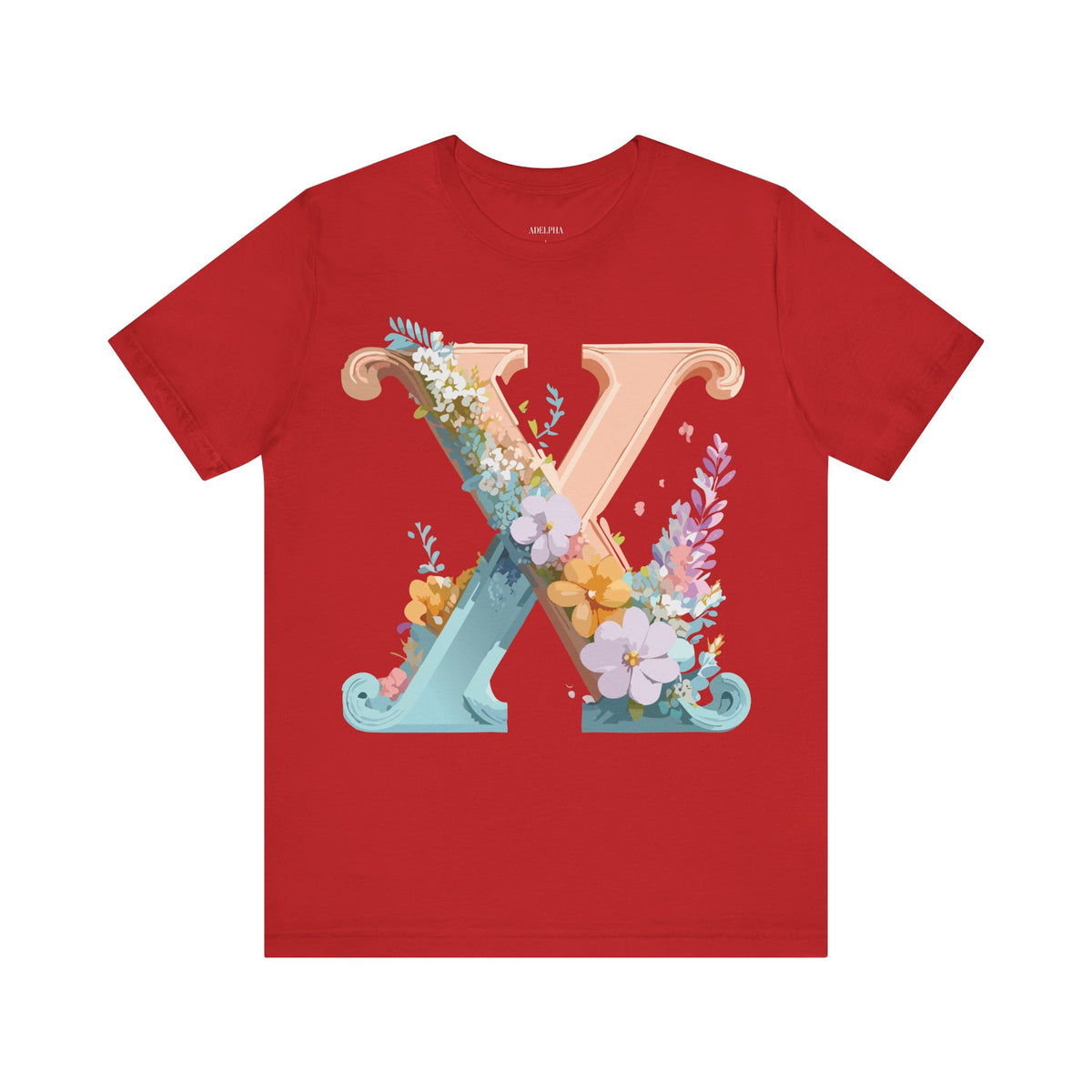 Letter X Graphic Unisex Cotton Bella+Canvas Tee with Art Letter Design