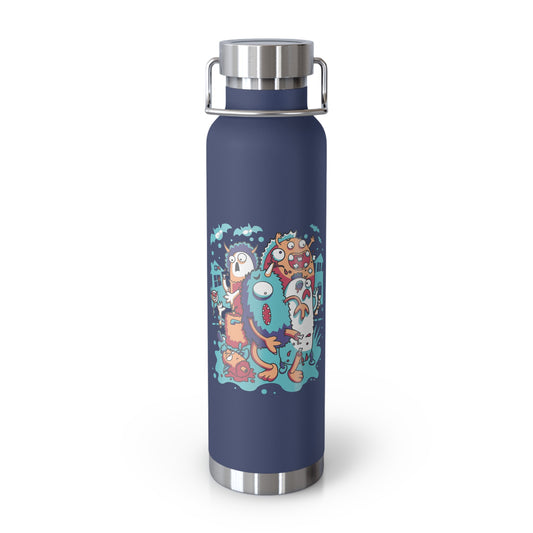 22oz Copper Insulated Water Bottle with Cartoon Design - CV73