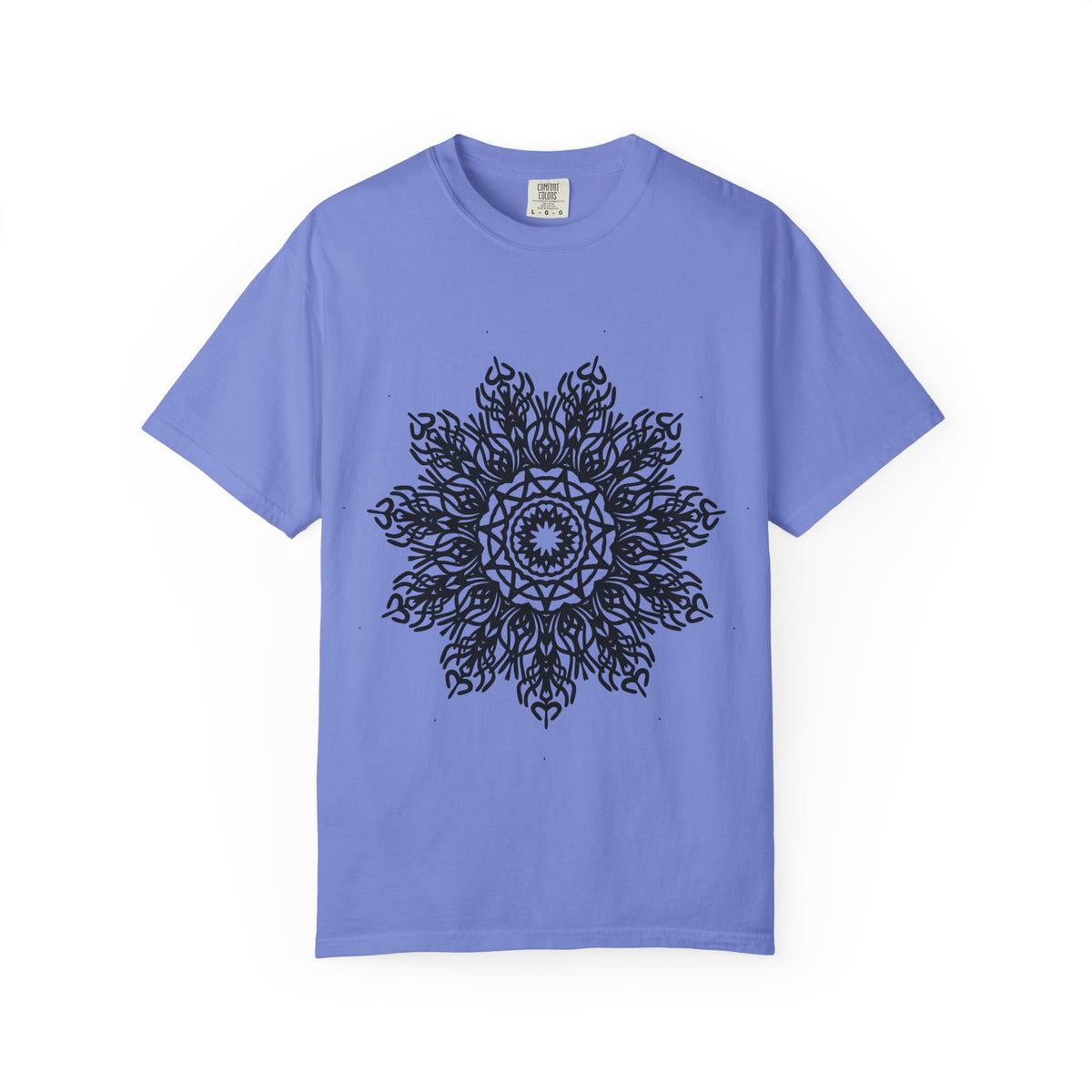 Unisex Garment Dyed Cotton T-Shirt with Mandala Graphic Design